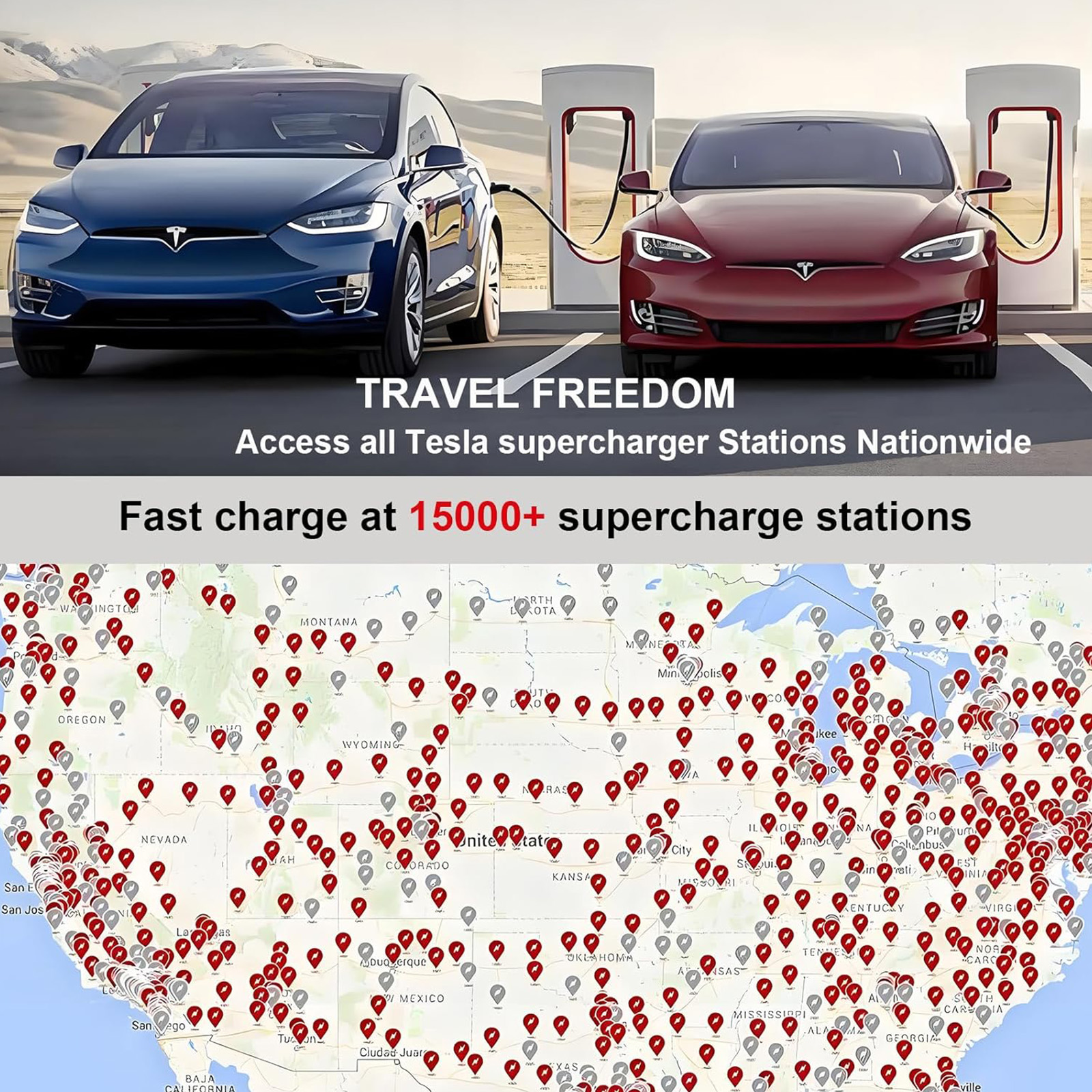 BATKIHO NACS to CCS Adapter for Tesla Superchargers (Max 500A, 1000V)
