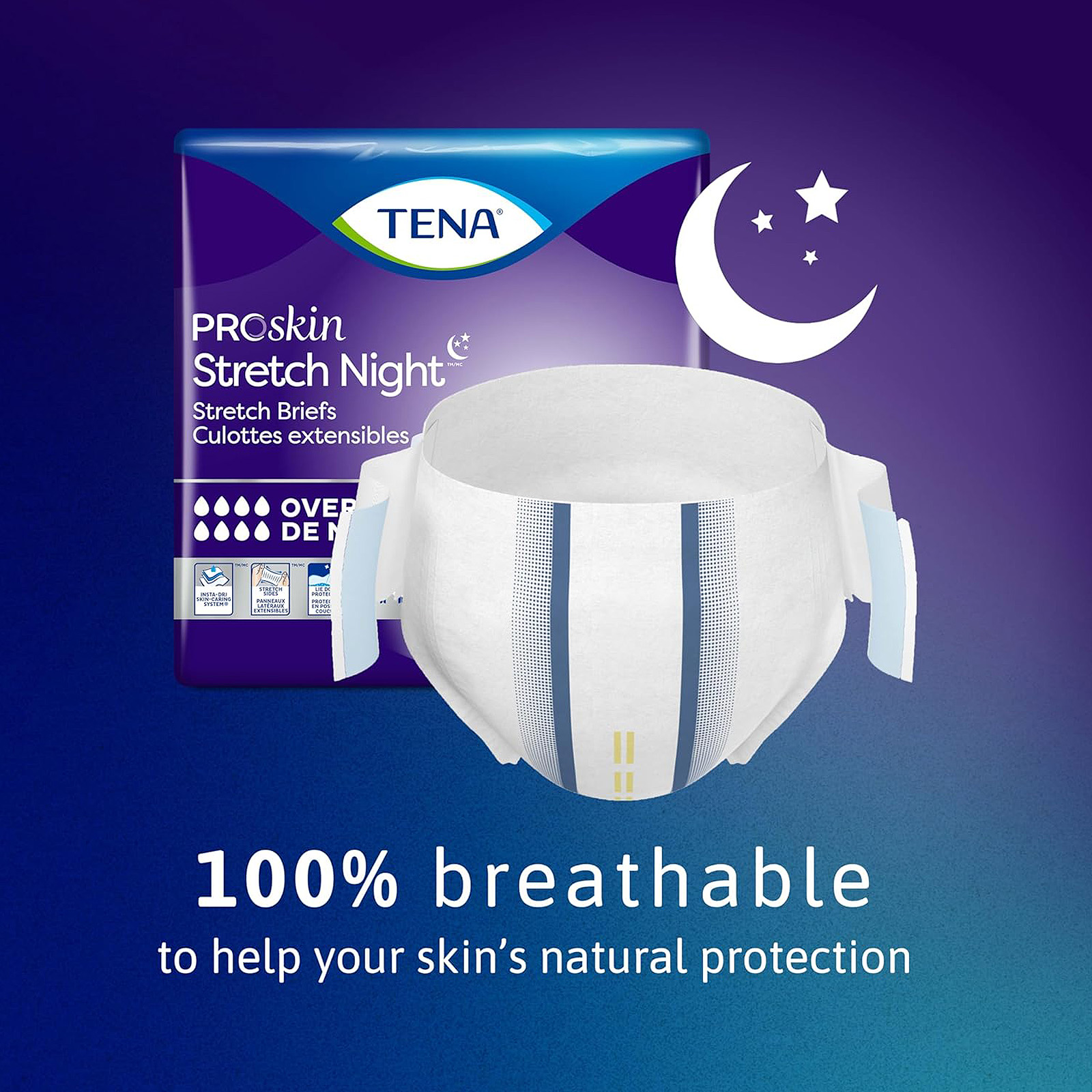 TENA ProSkin Overnight Incontinence Underwear (Women & Men),  M, 12 Count