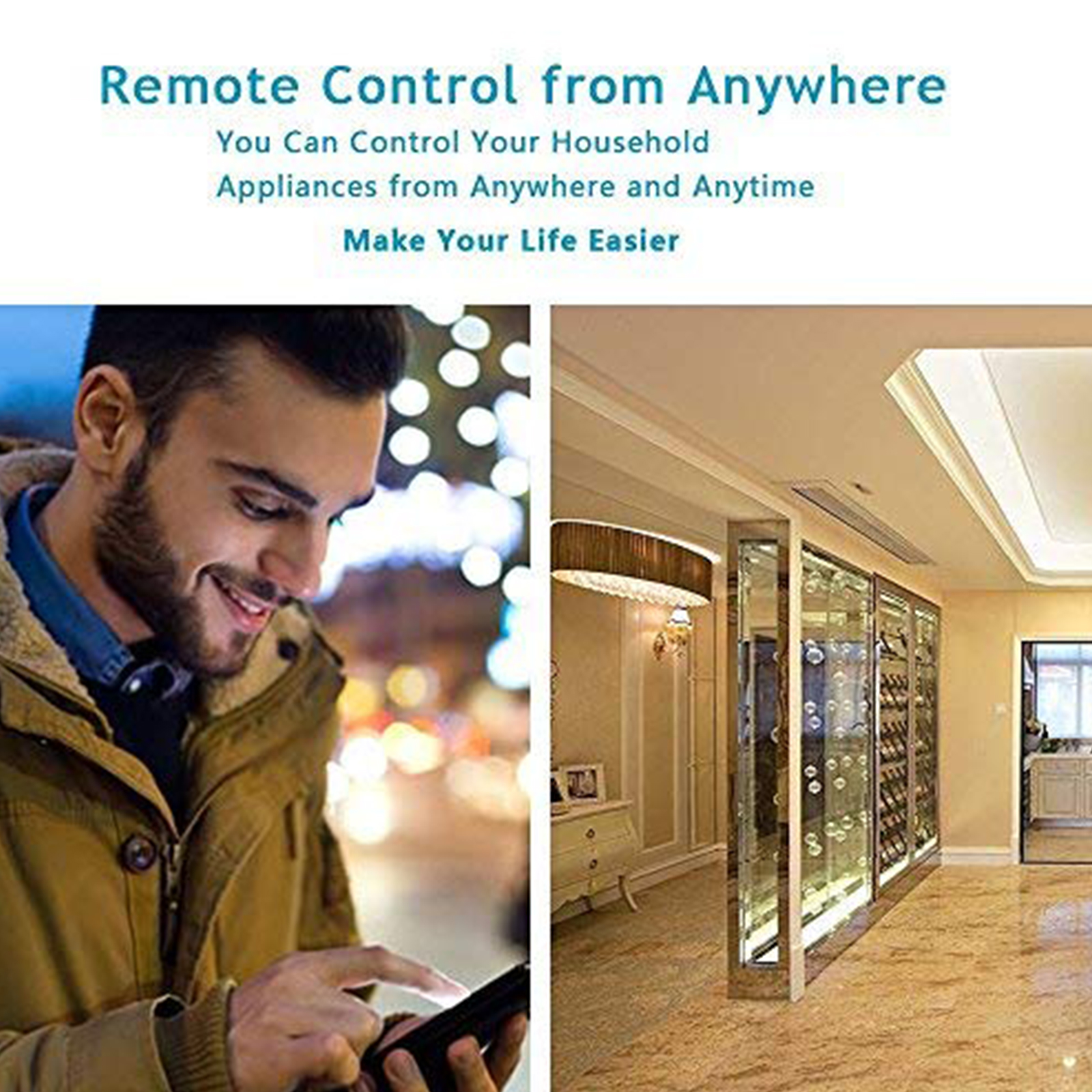 KMC Smart Tap, 4-Outlet Smart Plug WiFi Outlet Wall Tap, Energy Monitoring, Works with Alexa and Google Home, Remote Control Your Devices from Anywhere, No Hub Required, ETL Certified, White