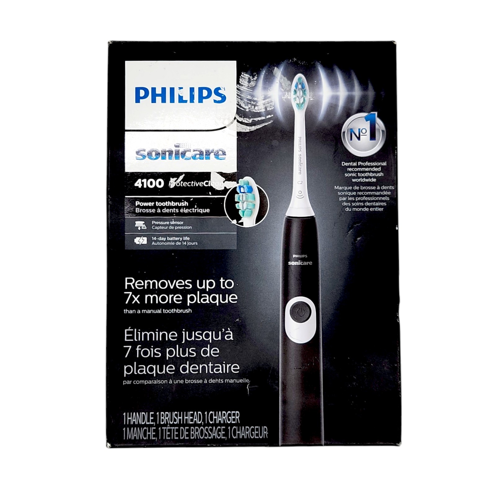 Philips Sonicare ProtectiveClean 4100 Sonic electric toothbrush HX6810/50 -black and white