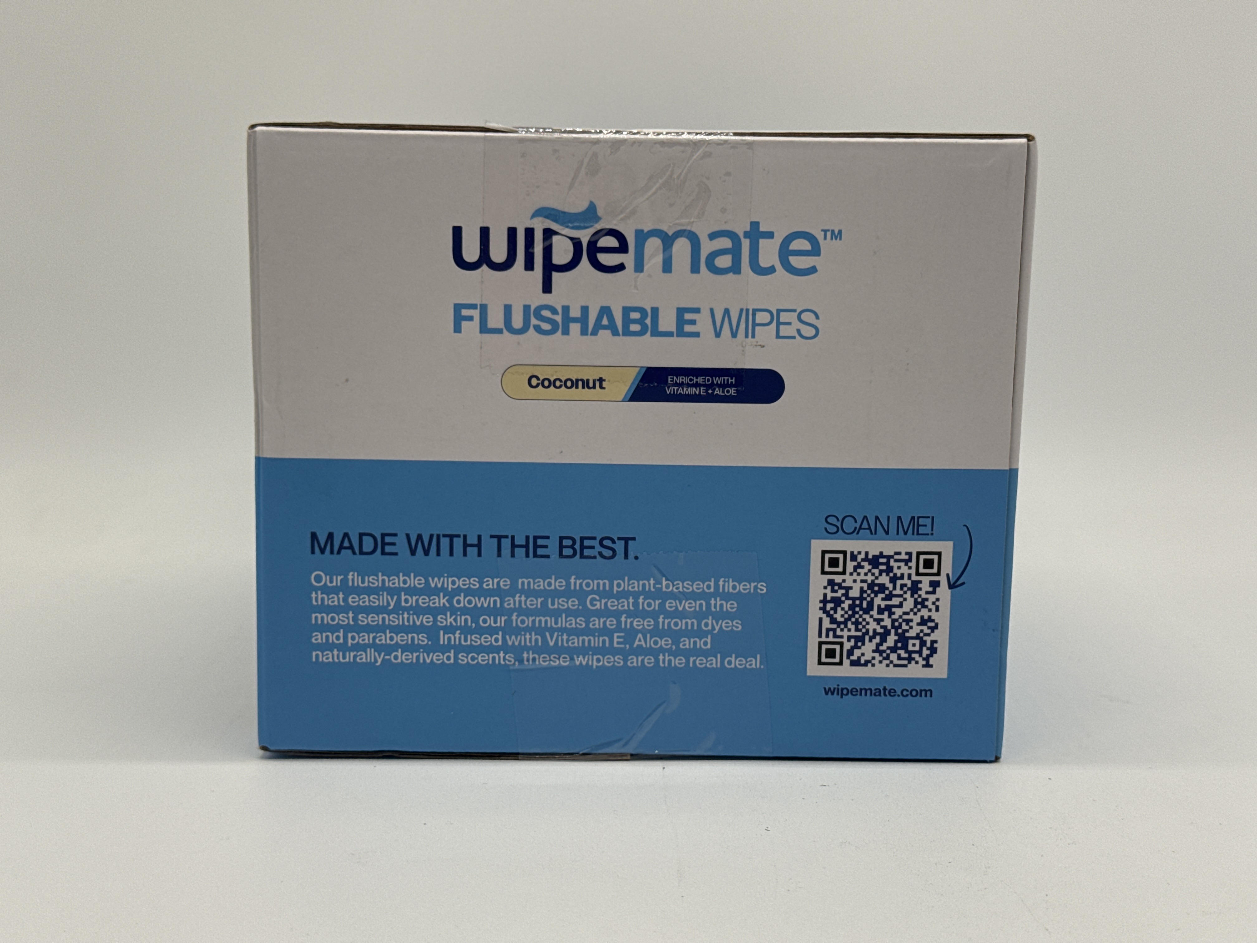Wipemate Ultra Flushable Butt Wipes - Soothing Vitamin E & Aloe - Coconut Scent - 6 Premium Flip Top Packs - 42 Wipes Per Pack - 252 count