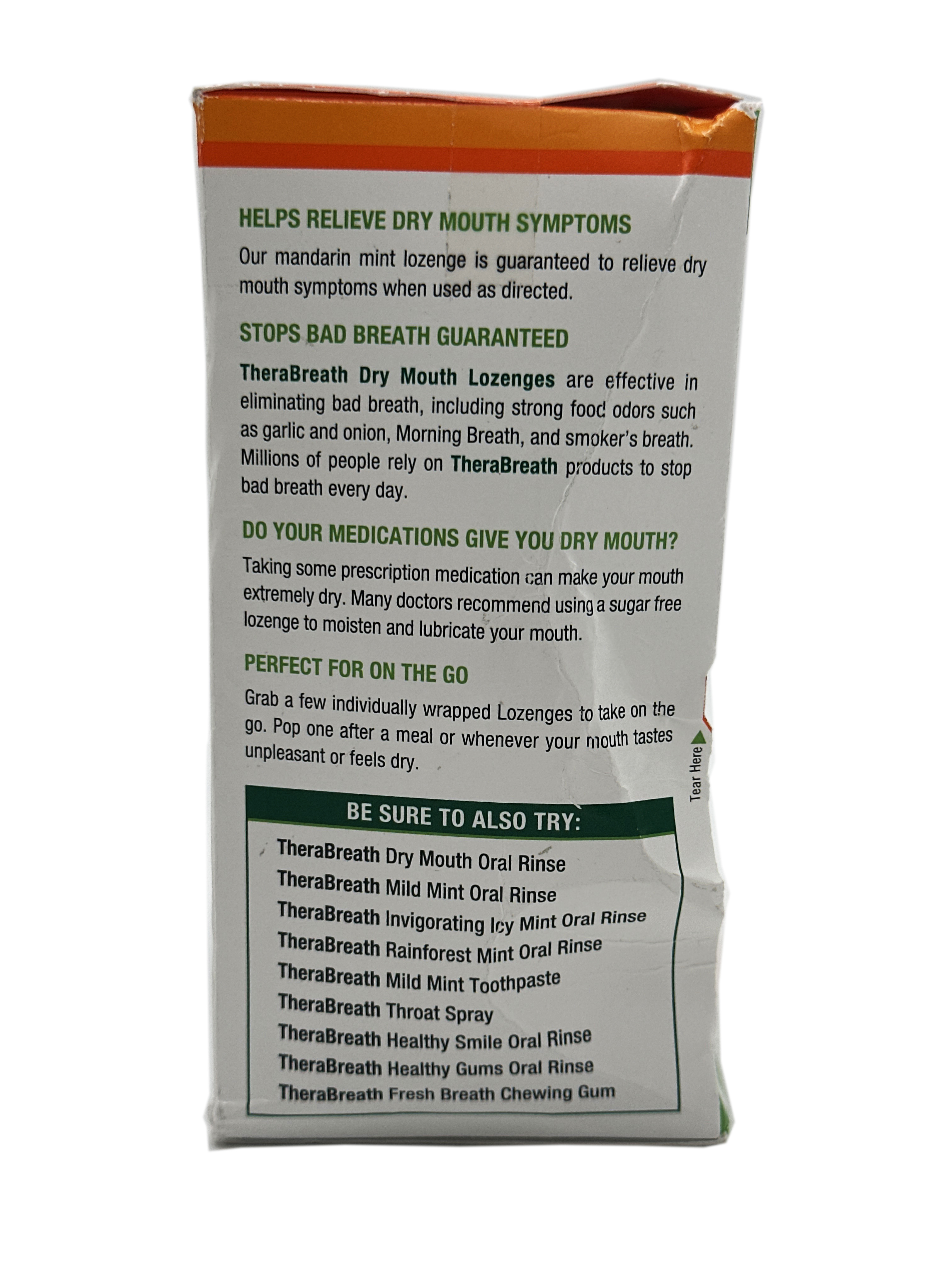 TheraBreath Dentist Formulated Dry Mouth Lozenges, Mandarin + Mint, 100 Sugar Free Lozenges