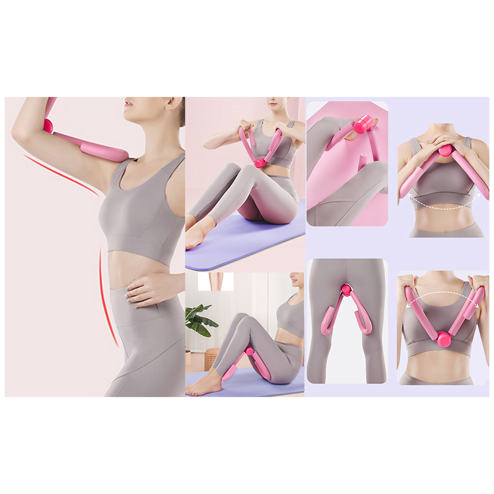 Thigh Exerciser | Multifunction Thigh Workout Reducer | Hip and Pelvis Trainer for Women,(Pink)