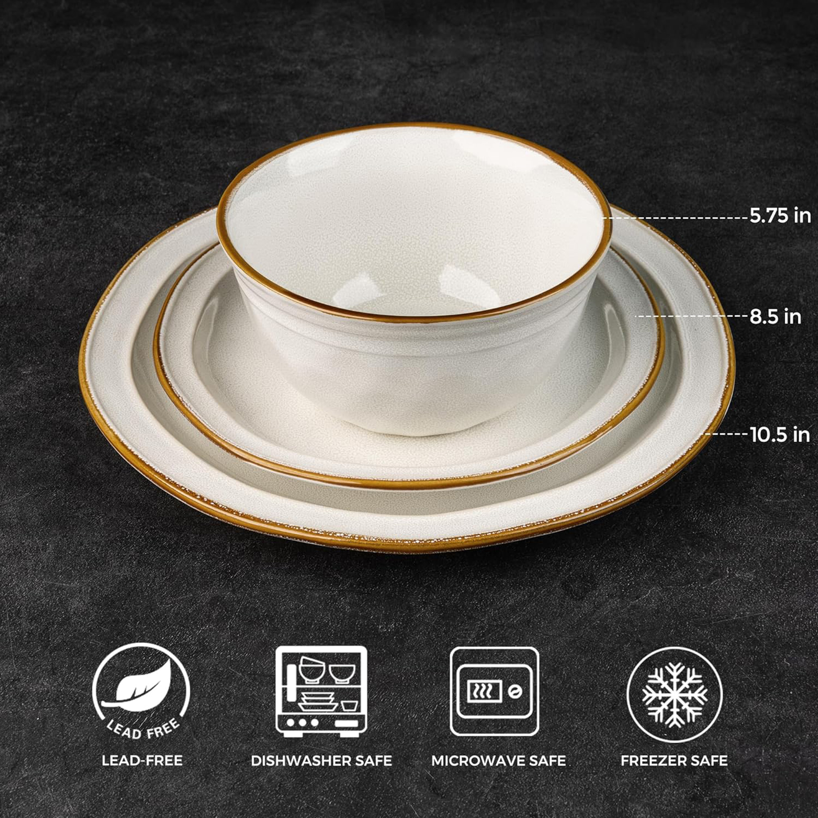 AmorArc Ceramic Dinnerware Sets,Stoneware Handmade Reactive Glaze Plates and Bowls Sets,Chip and Crack Resistant | Dishwasher & Microwave Safe,Dishes Set Service for 4 (12pc)