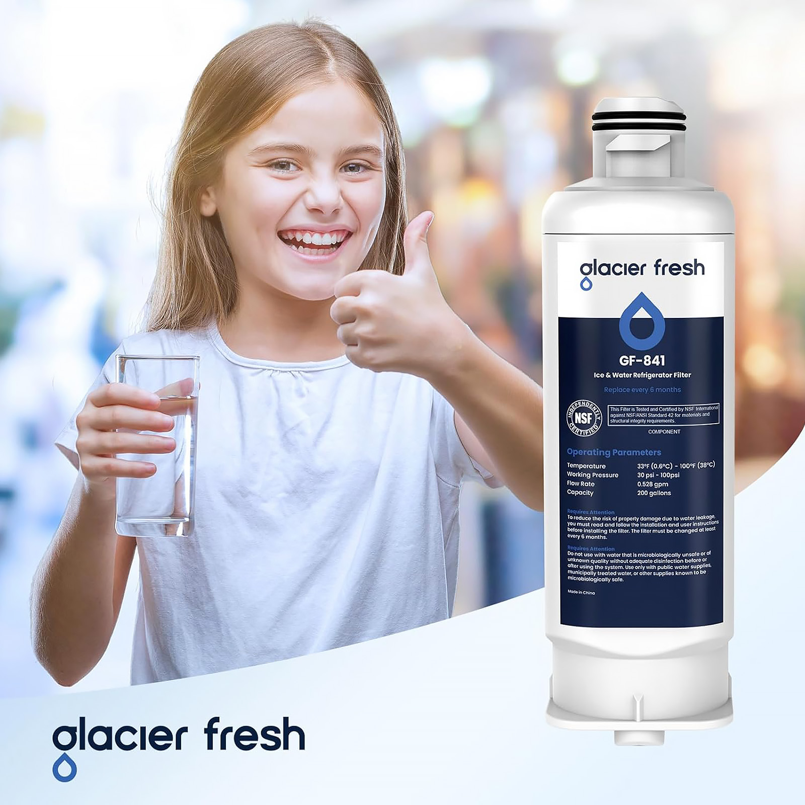 GLACIER FRESH Replacement for DA97-17376B Refrigerator Water Filters, 4 Pack