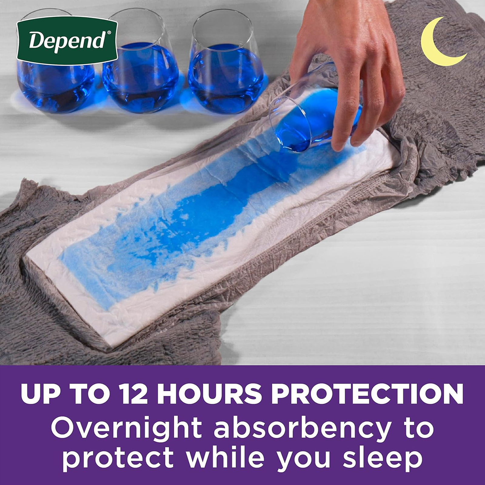 Depend Night Defense Adult Incontinence Underwear for Men, Disposable, Overnight, Large, Grey, 14 Count, Packaging May Vary