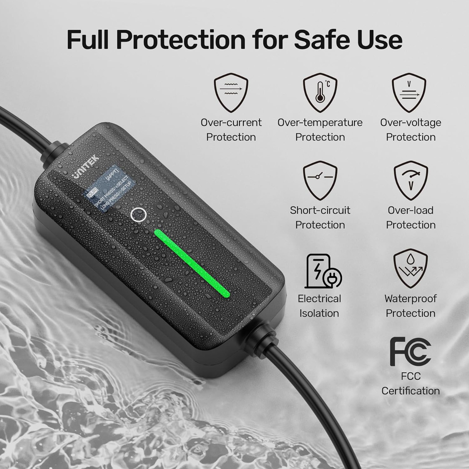 Unitek Level 1 & 2 Tesla Wall Charger - Portable EV Charger for All Tesla