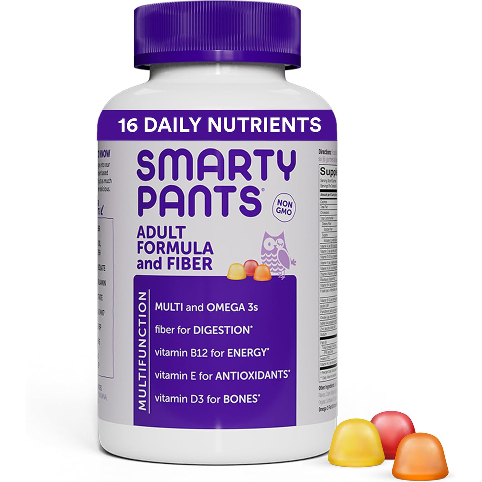 SmartyPants Fiber Supplement & Multivitamin for Men & Women, 180 ct_Exp 03/2026