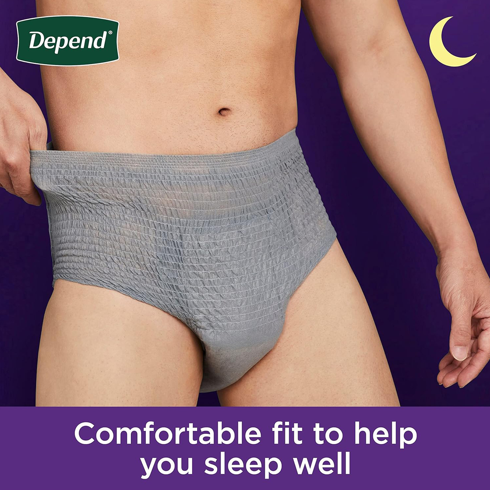 Depend Night Defense Adult Incontinence Underwear for Men, Disposable, Overnight, Large, Grey, 14 Count, Packaging May Vary