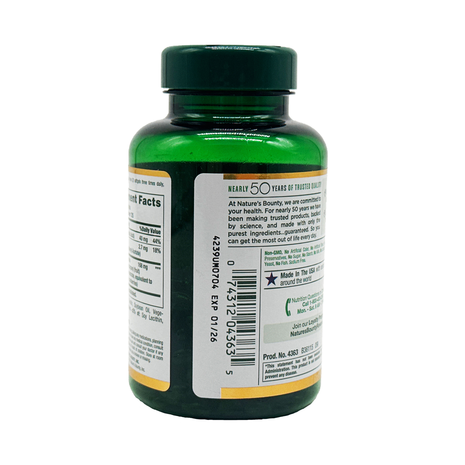 Nature's Bounty Cranberry Plus Vitamin C Softgels 4200mg, 250 Ct