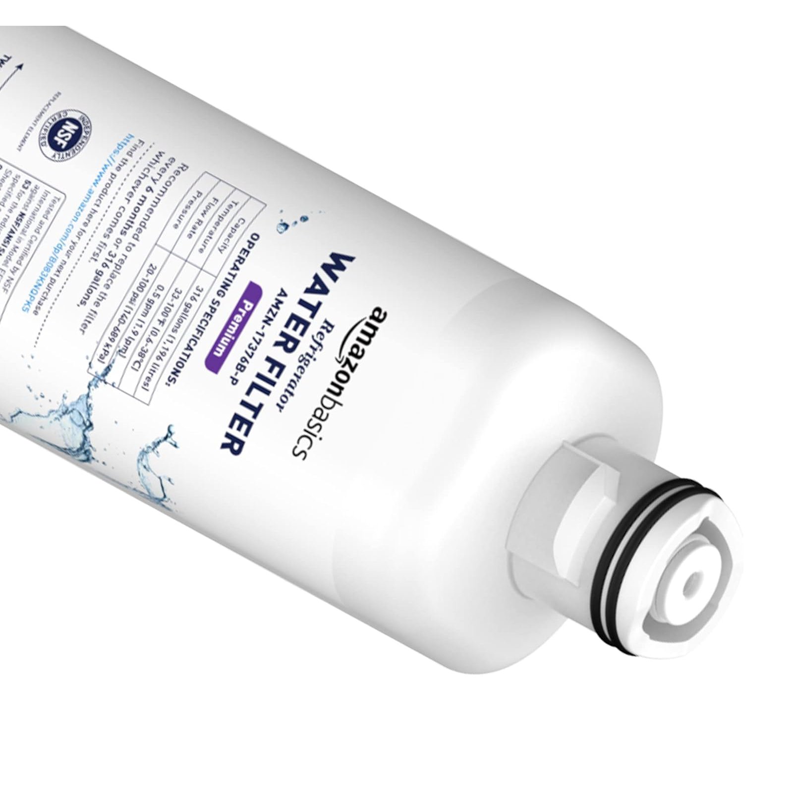 Amazon Basics Replacement Samsung DA97-17376B, HAF-QIN/EXP Refrigerator Water Filter, 1-Pack, Premium Filtration
