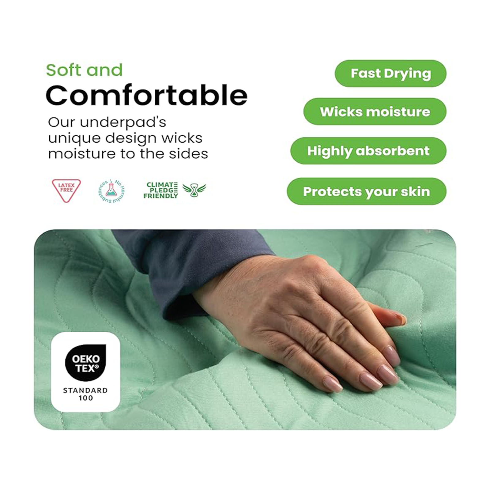 IMPROVIA® Washable Underpads, 34" x 36" (Pack of 4) - Heavy Absorbency Reusable Bedwetting Incontinence Pads for Kids, Adults, Elderly, and Pets - Waterproof Protective Pad for Bed, Couch, Sofa, Floor