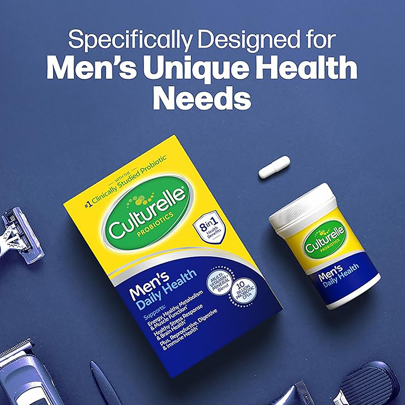 Culturelle Men's Daily Health Probiotics, Supports Digestive and Immune Health, 30 Count