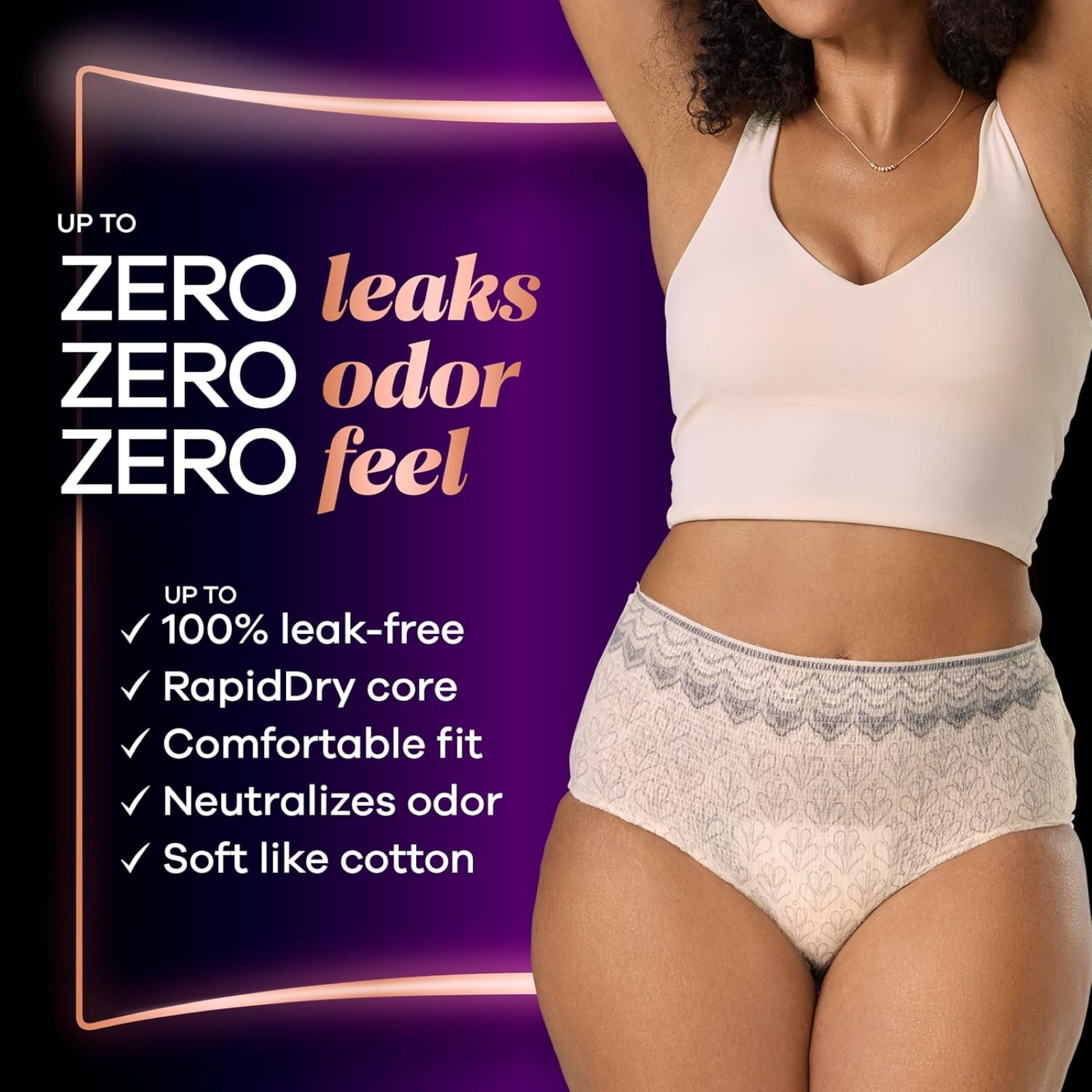 Always Discreet Boutique Incontinence and Postpartum Underwear for Women, Maximum Protection, S/M, Rosy, 20 Count (Packaging May Vary)