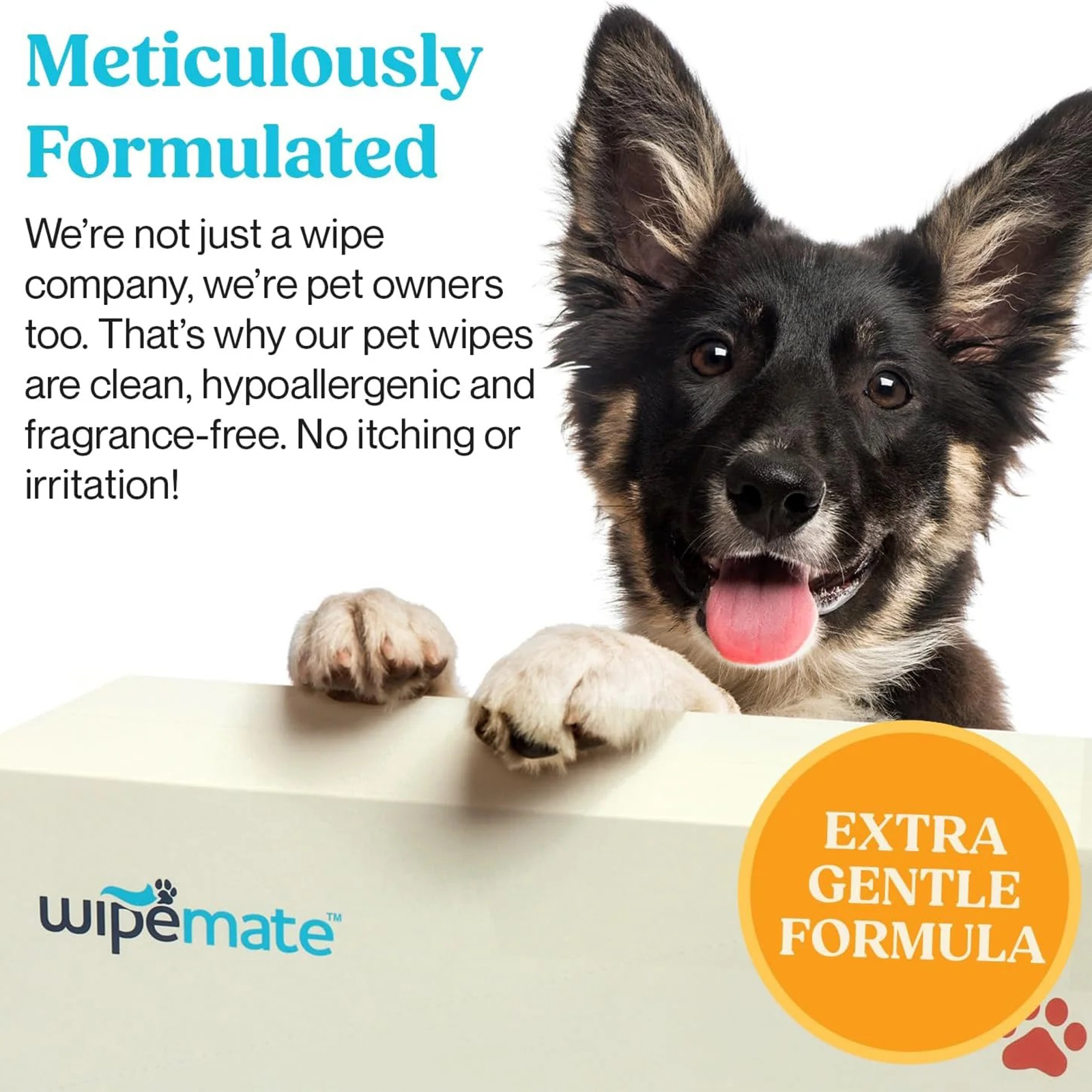 Wipemate Gentle Hypoallergenic Pet Grooming Wipes 400 Ct Unscented (Small/Med Size Pets)
