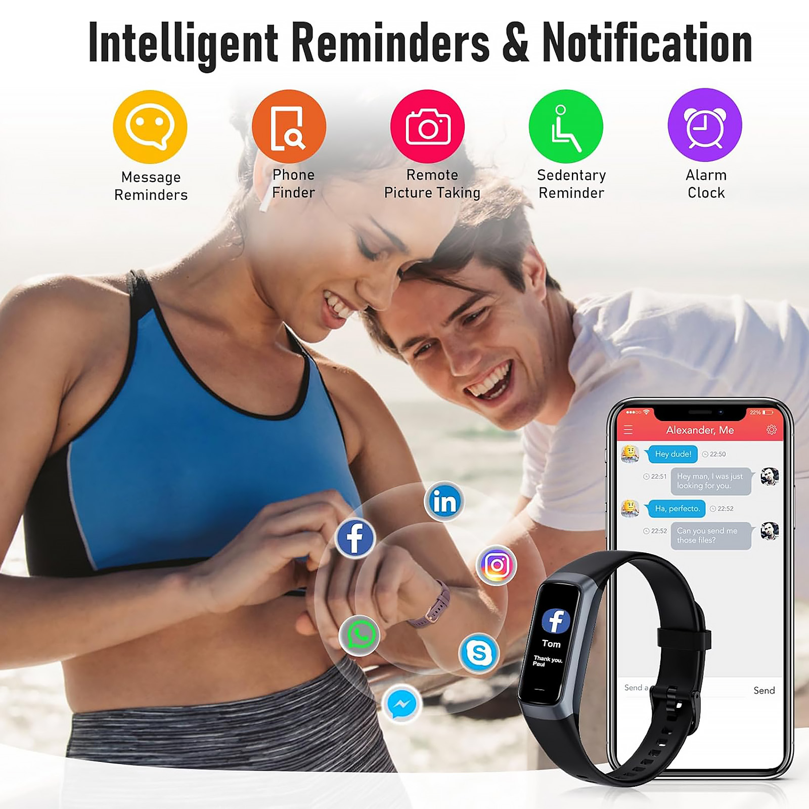 Fitness Tracker with 24/7 Heart Rate, Blood Oxygen Blood Pressure Sleep Monitor, Activity Trackers 5 ATM Waterproof,Step Calorie Counter Pedometer Health Smart Watch for Women Men
