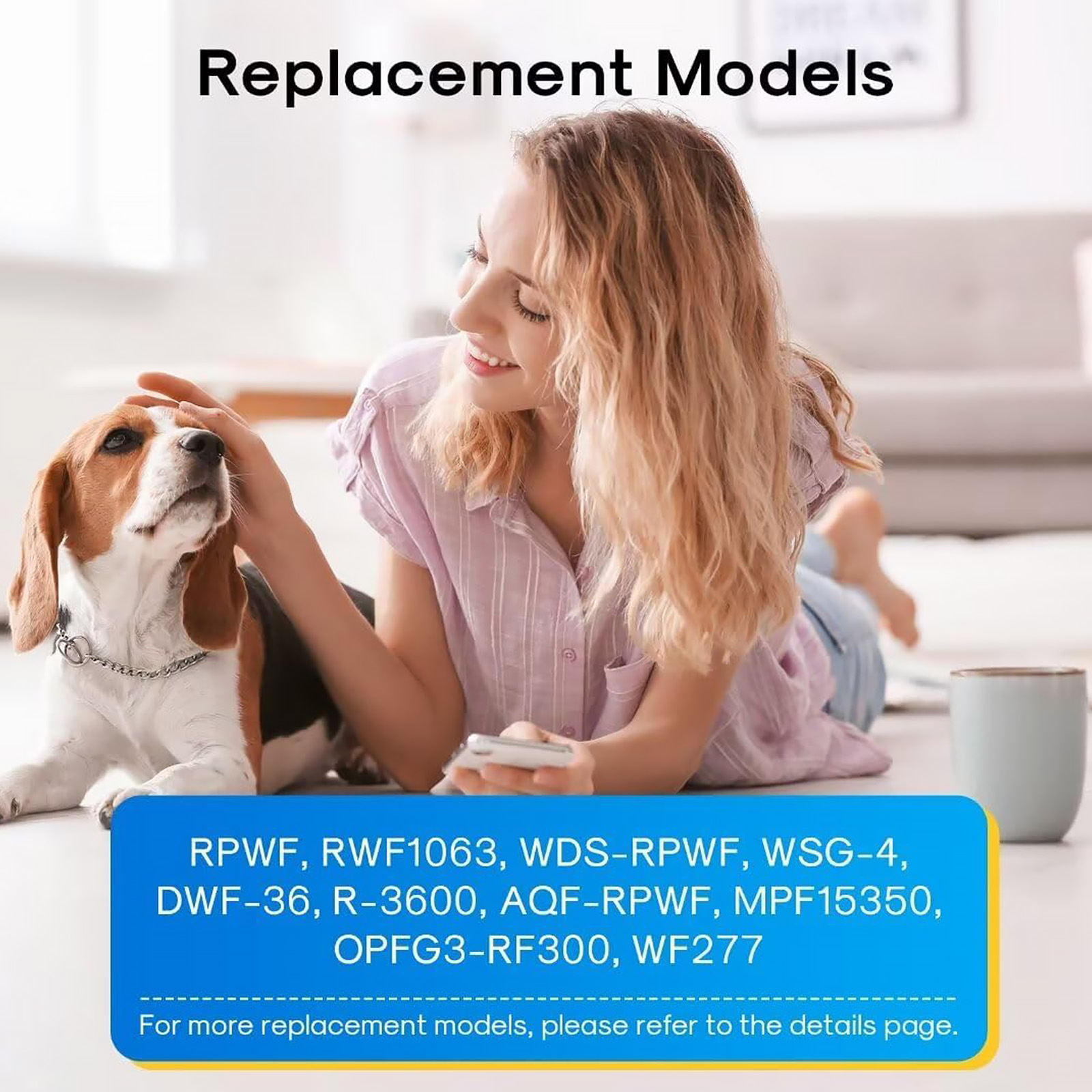 RWF3600A Replacement for GE RPWF (Not RPWFE), RWF1063, RWF3600A, WSG-4, DWF-36, R-3600, MPF15350, OPFG3-RF300, Refrigerator Water Filter,3PACK