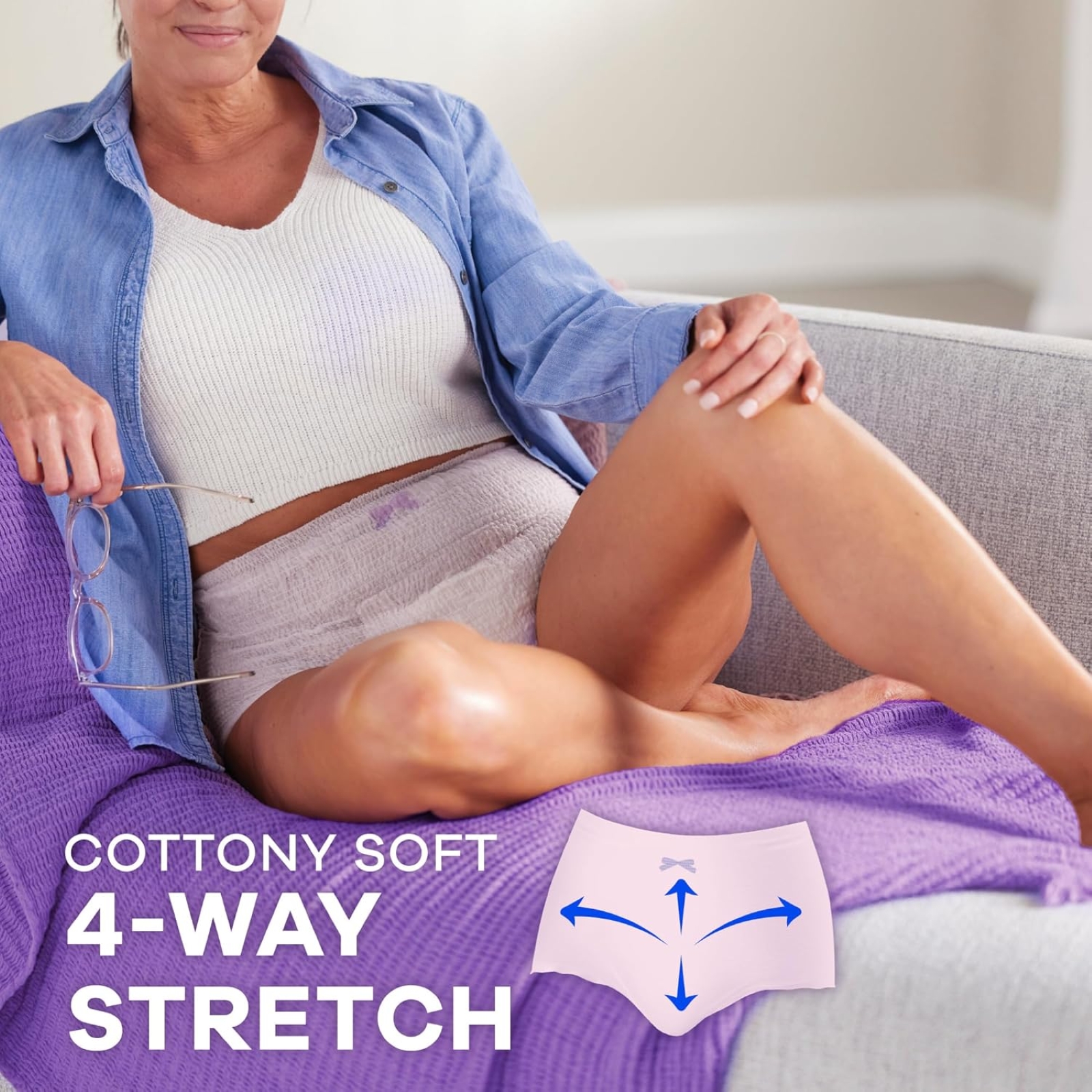 Always Discreet Adult Incontinence Underwear for Women and Postpartum Underwear, L, Up to 100% Bladder Leak Protection, 76 Count (Packaging May Vary)