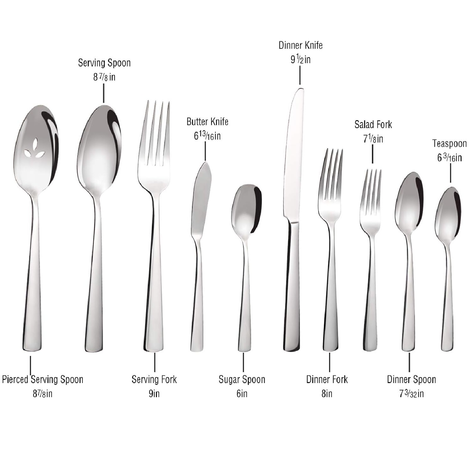 45-Piece Silverware Set Flatware Cutlery Set Service for 8, Durable Stainless Steel Tableware in Ergonomic Design Size and Weight, Kitchen Utensil Sets with Steak Knives, Rust-proof, Dishwasher Safe