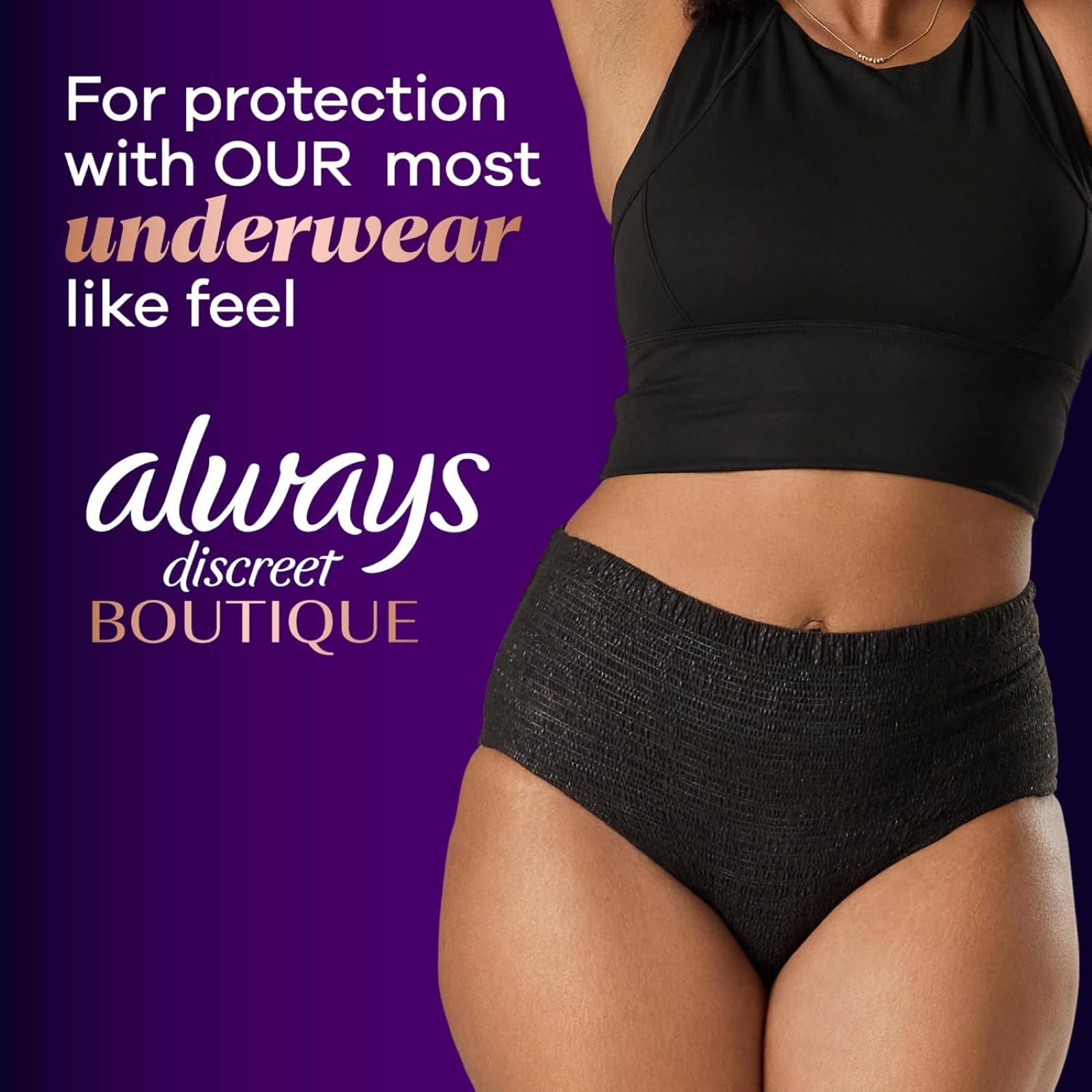 Always Discreet Adult Incontinence Underwear for Women and Postpartum Underwear, L, Up to 100% Bladder Leak Protection, 76 Count (Packaging May Vary)
