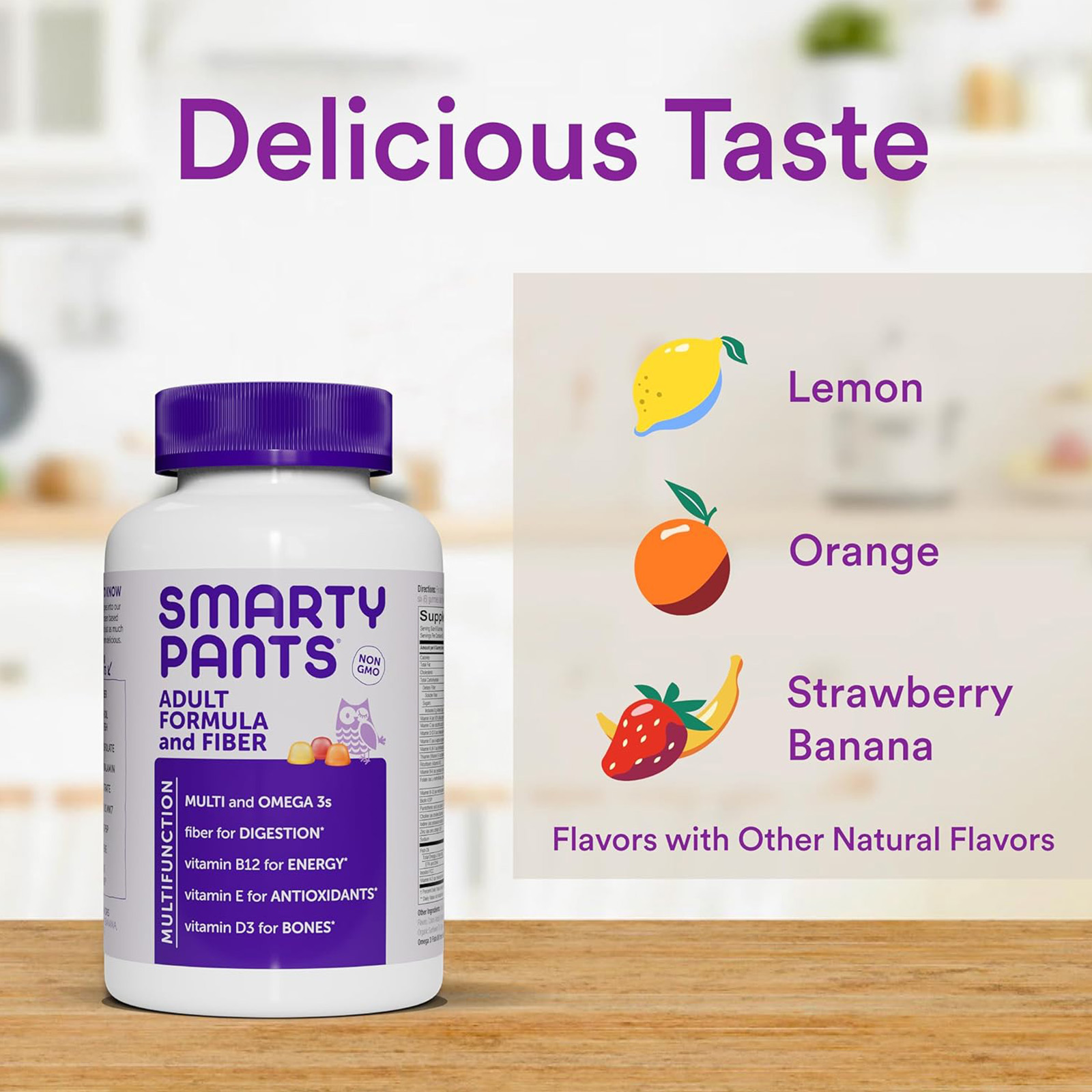 SmartyPants Fiber Supplement & Multivitamin for Men & Women, 180 ct_Exp 03/2026
