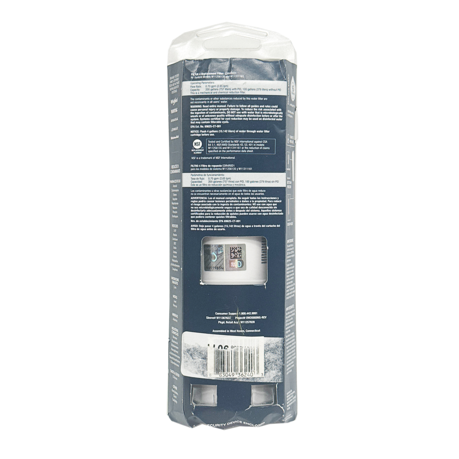 Whirlpool - EveryDrop 4 Ice and Water Refrigerator Filter - White