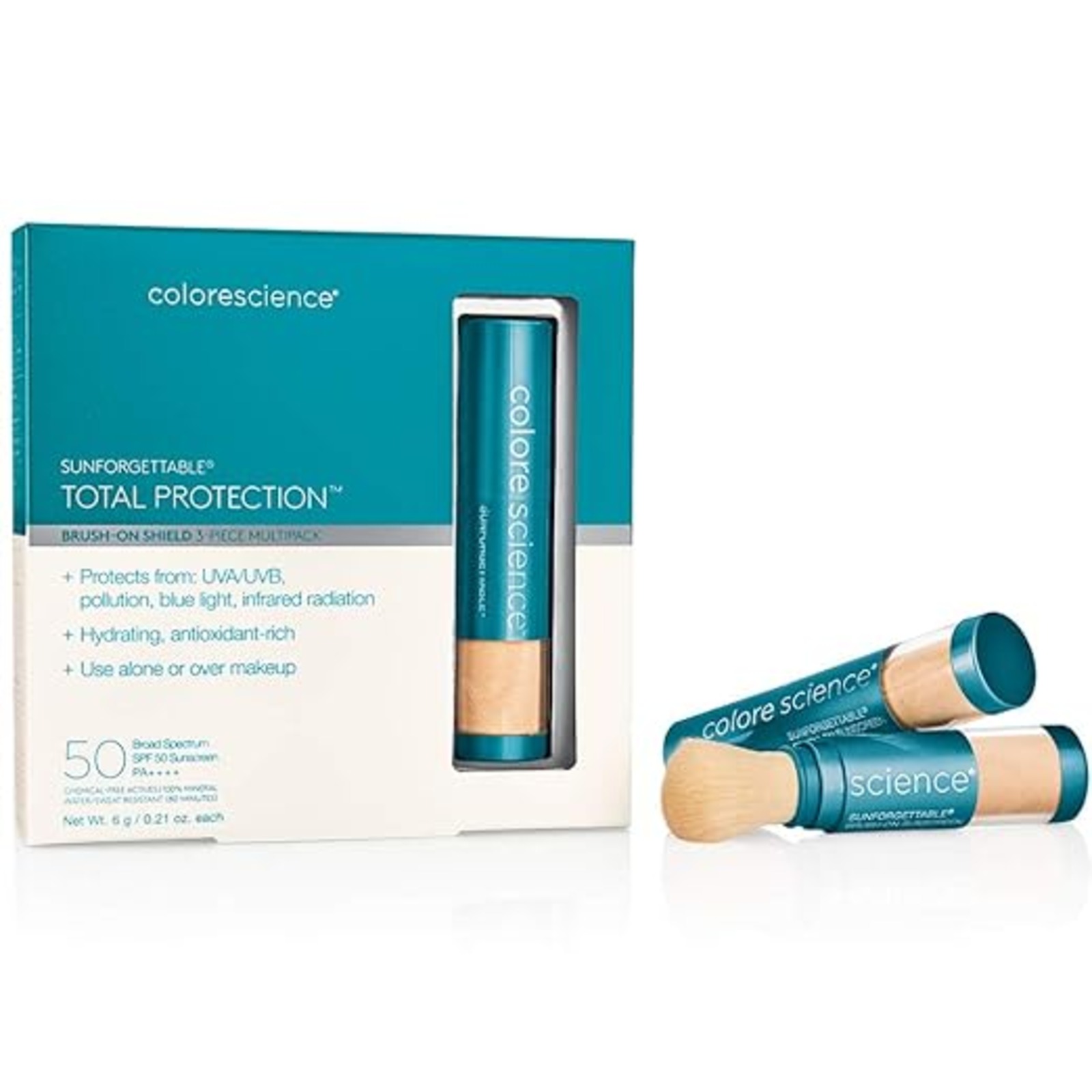 Colorescience Sunforgettable Total Protection Brush-on Shield SPF 50 Multipack (3 Count) - Fair
