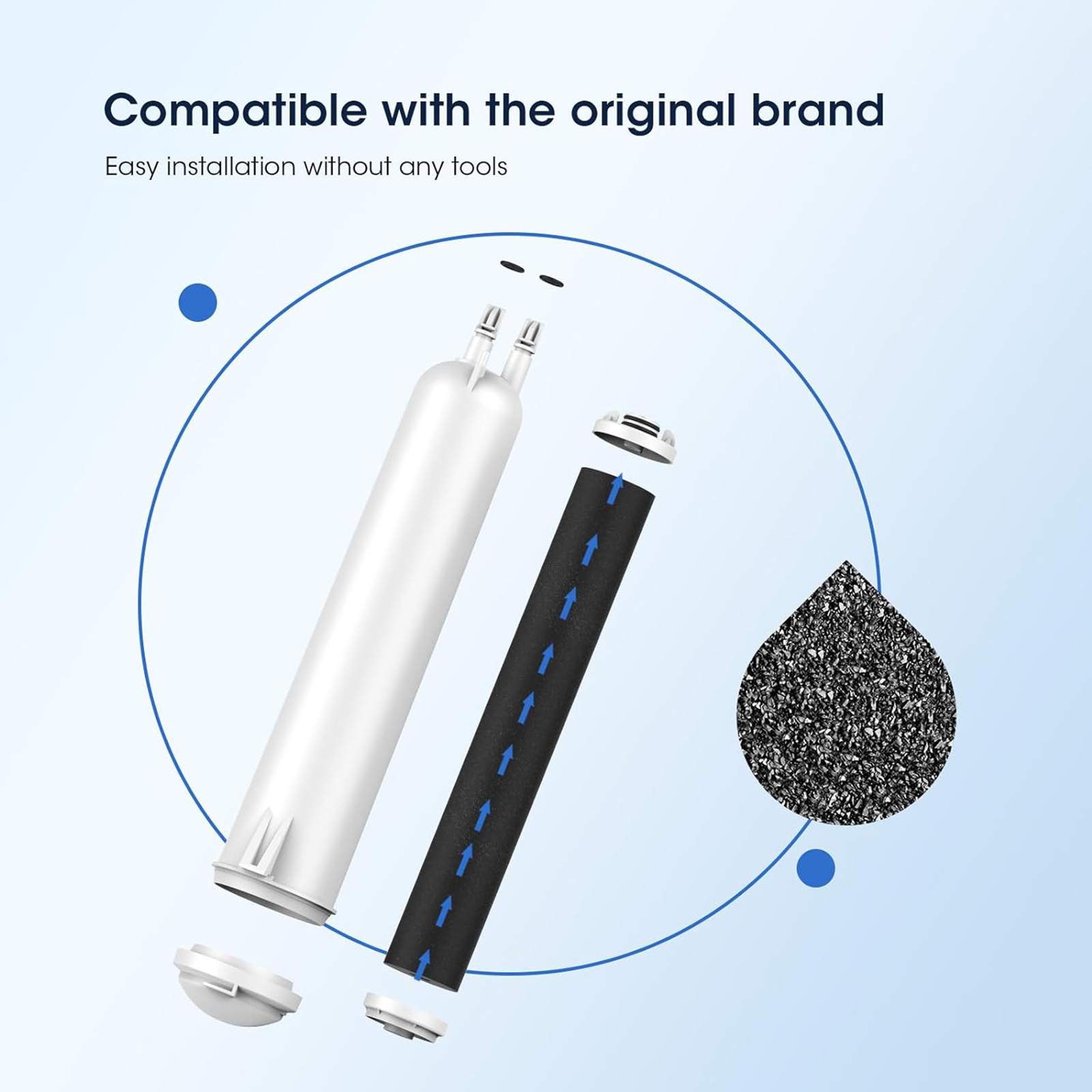 GLACIER FRESH Compatible with 4396841 Refrigerator Water Filter, EDR3RXD1, KAD3RXD1, WHR3RXD1, 4396841, 4396710, Filter 3, 46-9083,46-9030, 9030, 9083 Refrigerator Water Filter, 3 Pack