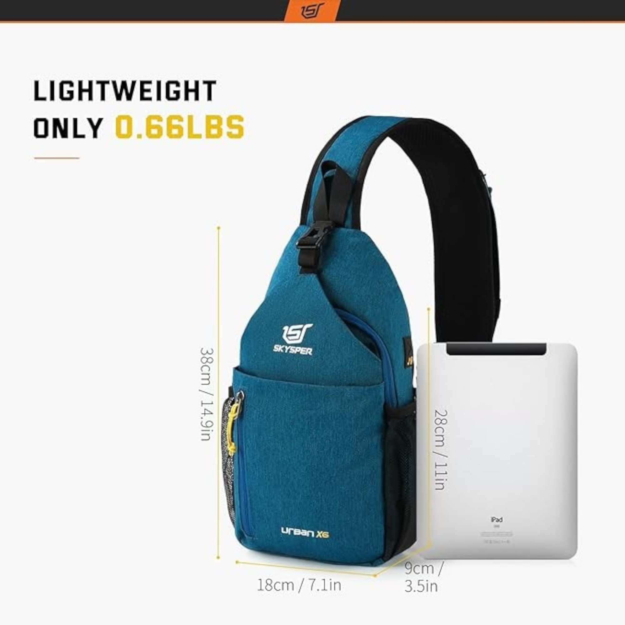 SKYSPER Sling Bag Crossbody Backpack - Chest Shoulder Cross Body Bag Travel Hiking Casual Daypack for Women Men(Blue)