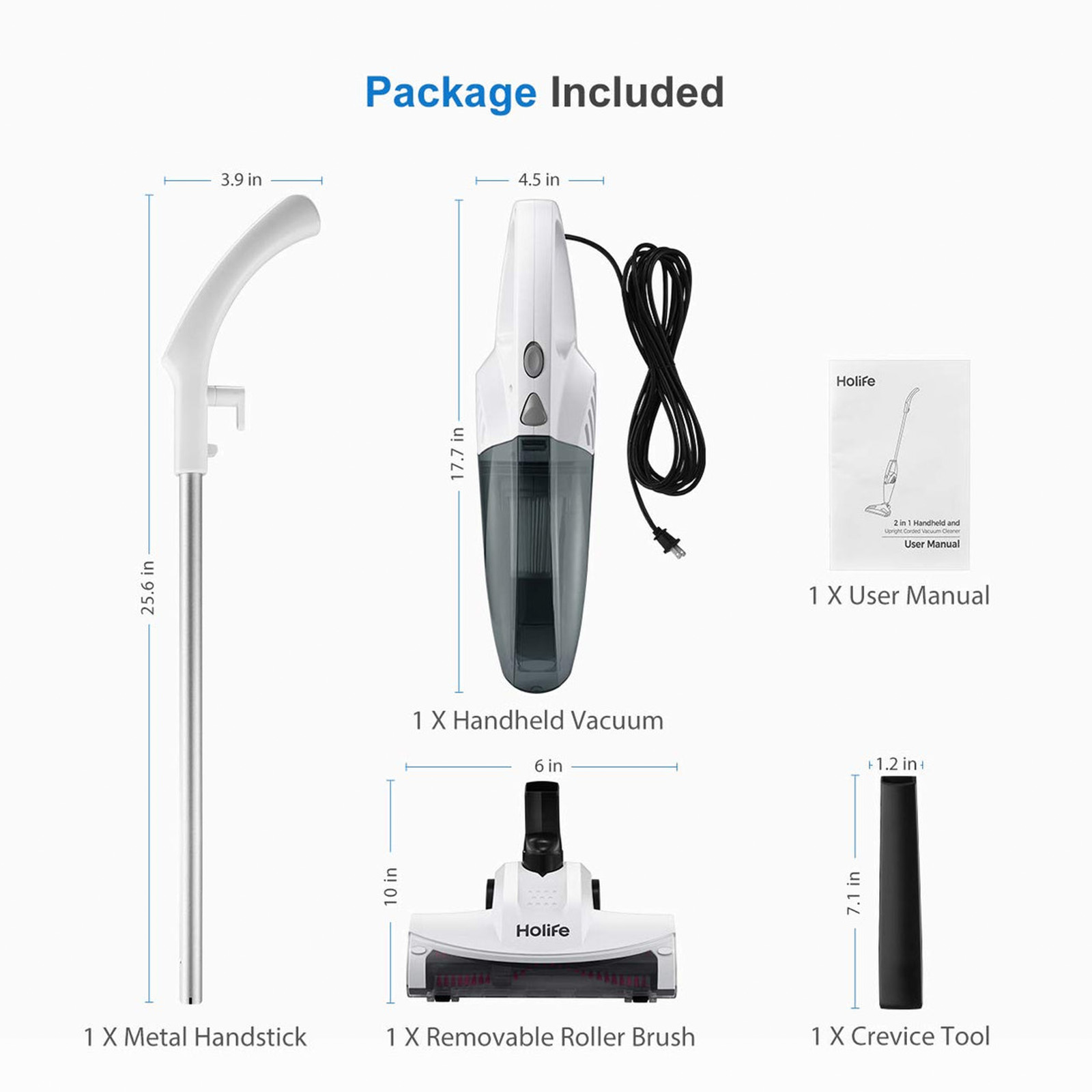 Holife HM408AW Upright Stick and Handheld Vacuum Cleaner