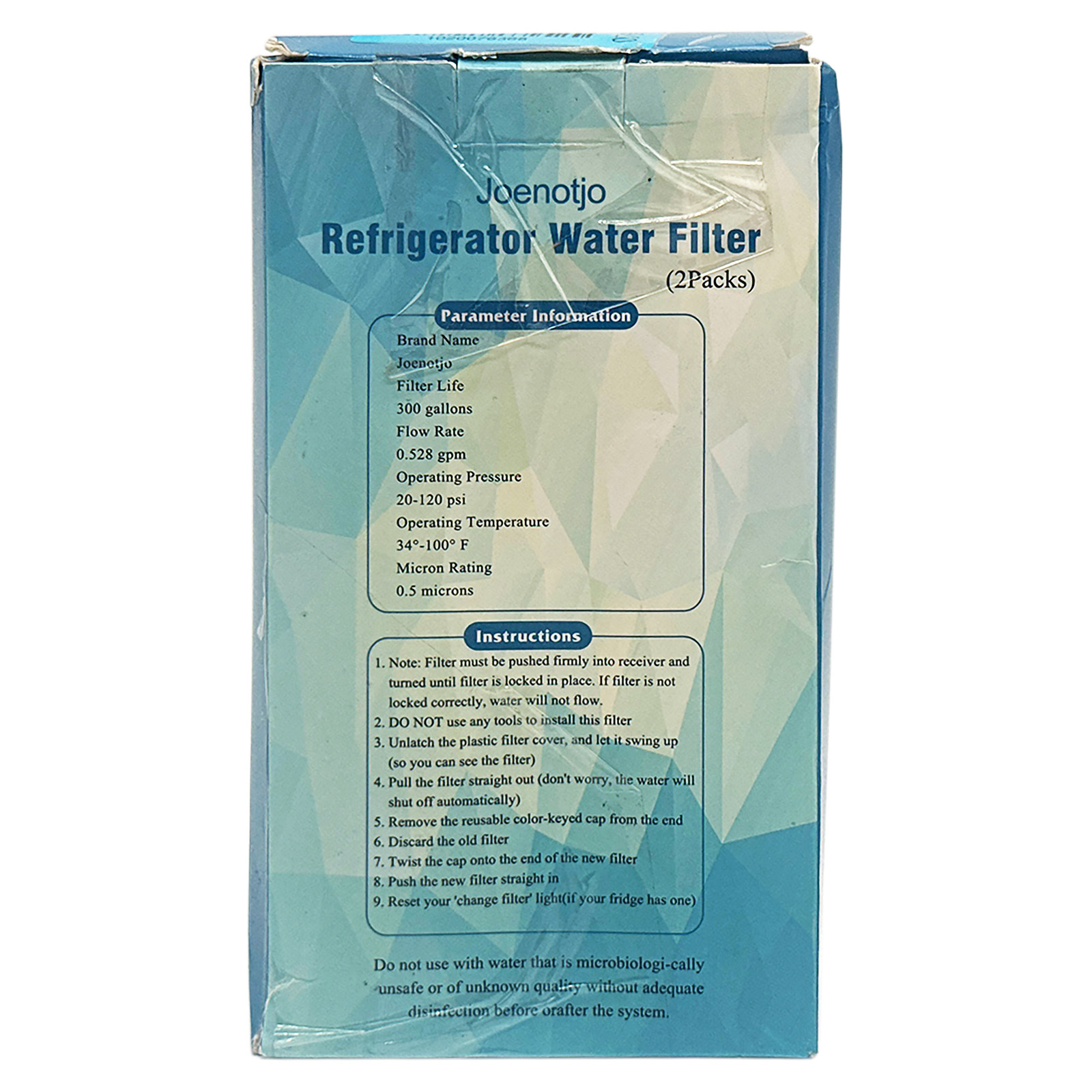 (2 Pack) Joenotjo EDR1RXD1 Water Filter 1 Replacement, Compatible with W10295370A, WHR1RXD1, EDRIRXD1B, 9081 9930 46-9081 46-9930