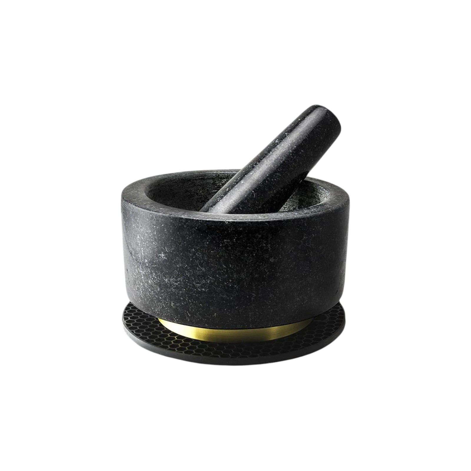 Mortar and Pestle Set 100% Natural Heavy Granite 5.5 inch 2 Cups Capacity