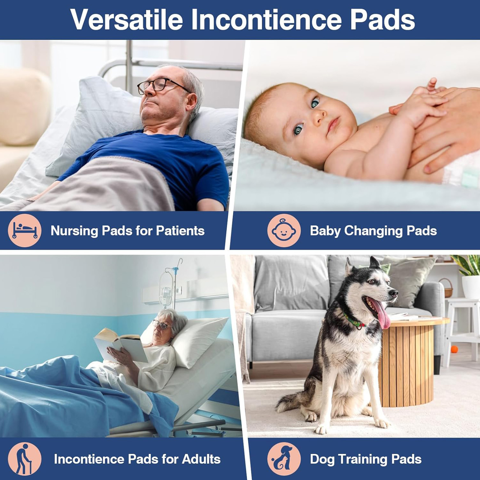 MKISS 40"x36" Extra Large Bed Pads (30 Ct), Disposable Heavy Duty Incontinence