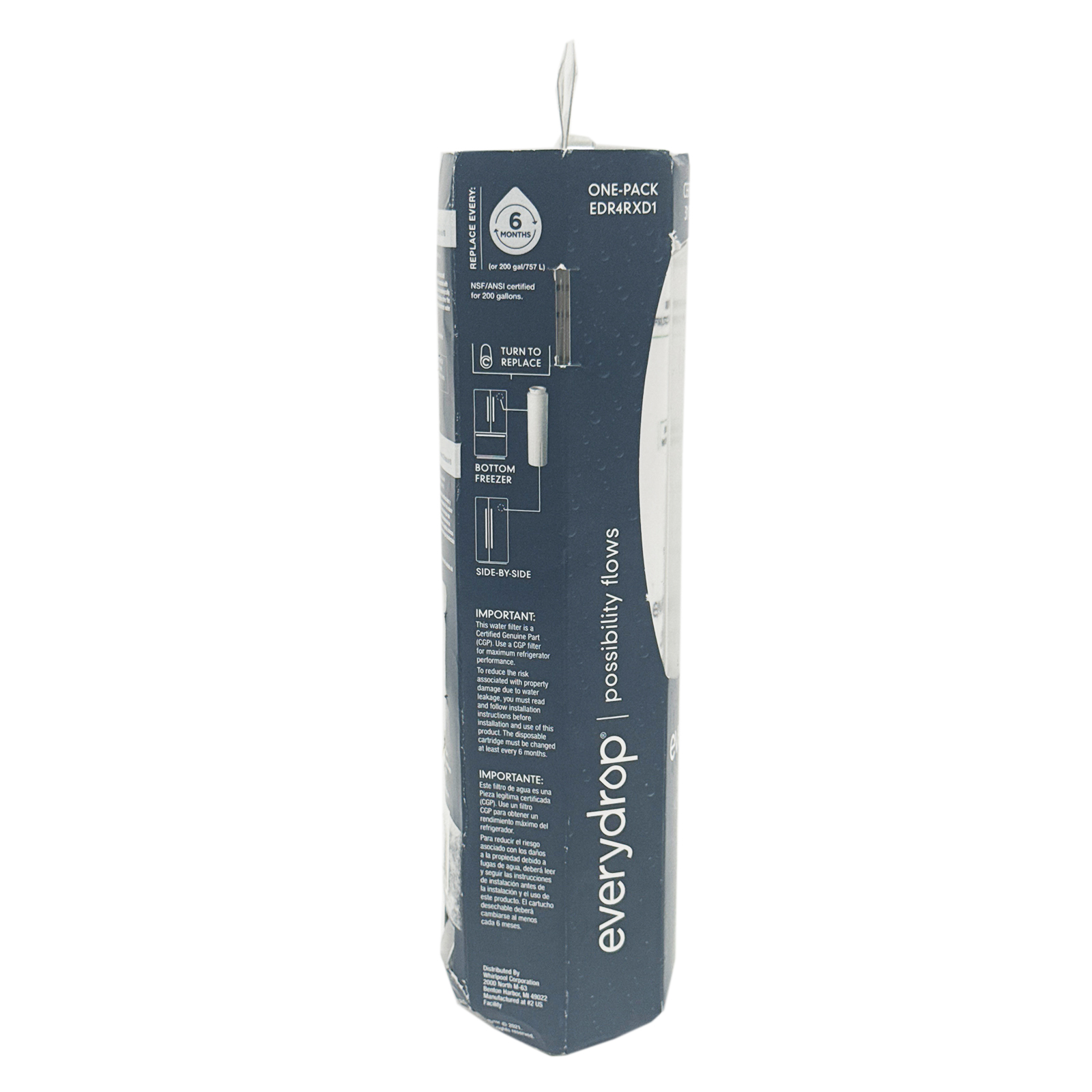 Whirlpool - EveryDrop 4 Ice and Water Refrigerator Filter - White