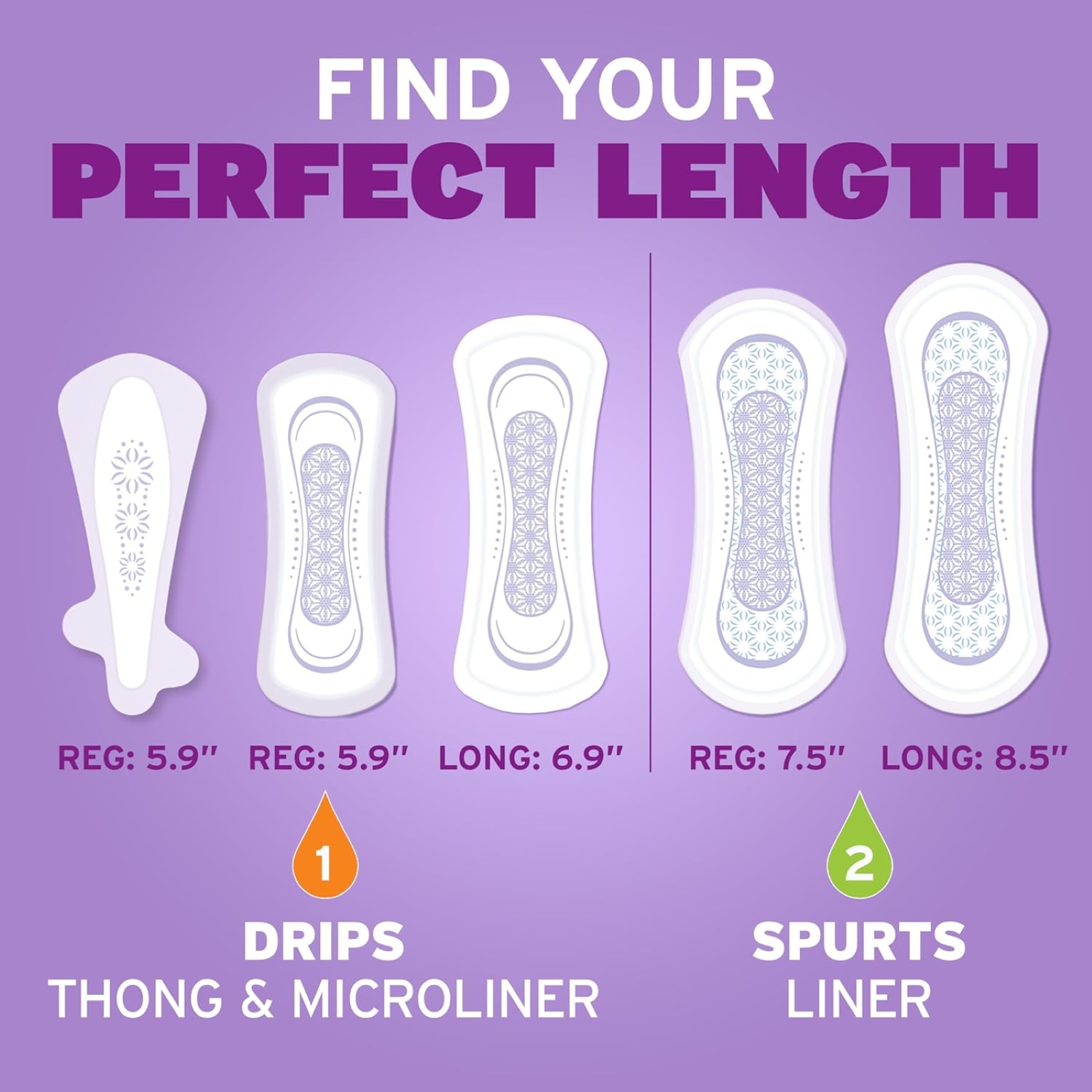 Poise Daily Microliners, Incontinence Panty Liners, 1 Drop Lightest Absorbency, Long Length, 50 Count of Pantiliners