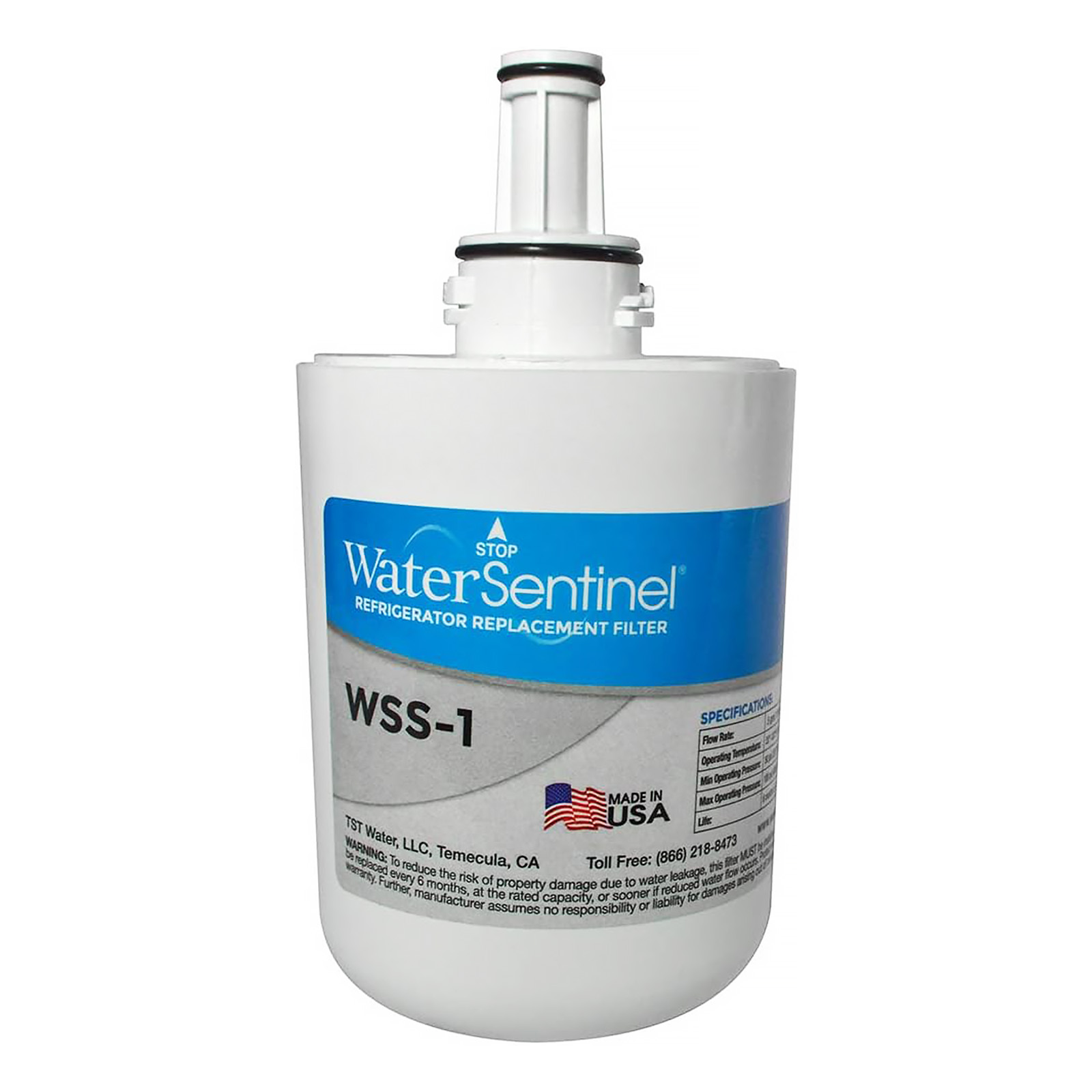 WaterSentinel WSS-1 Refrigerator Replacement Filter, 3-Pack, Blue/White