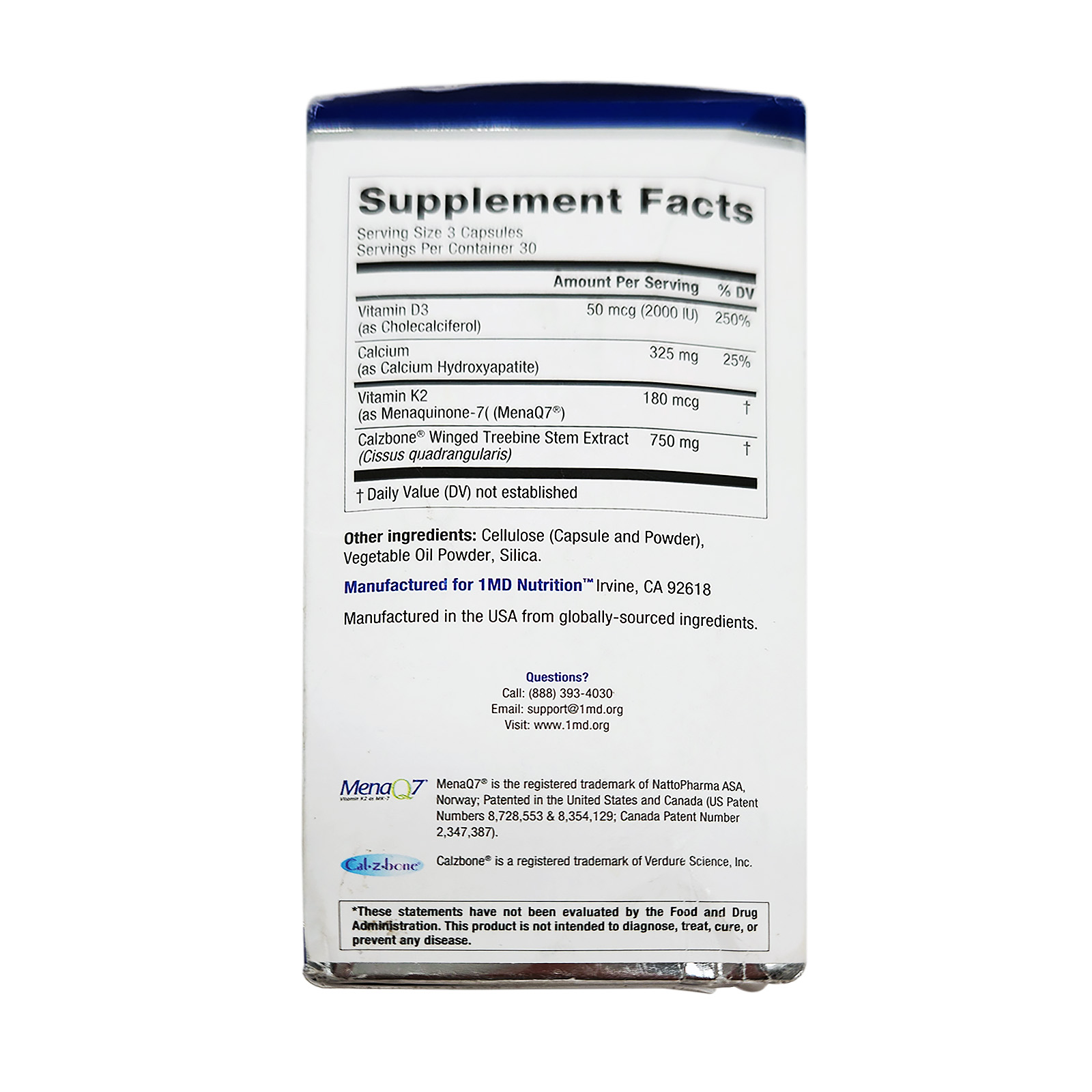 1MD Nutrition OsteoMD Bone Support 90 capsules