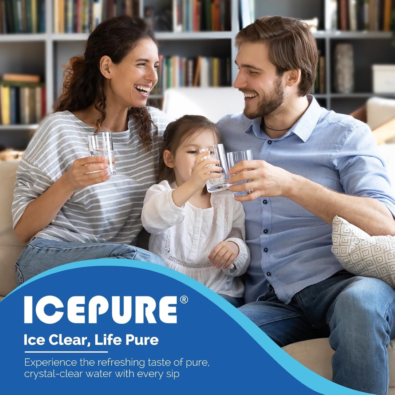 ICEPURE RWF5800A Refrigerator Water Filter Compatible with Frigidaire EPTWFU01, EWF02, Pure Source Ultra II, 3PACK