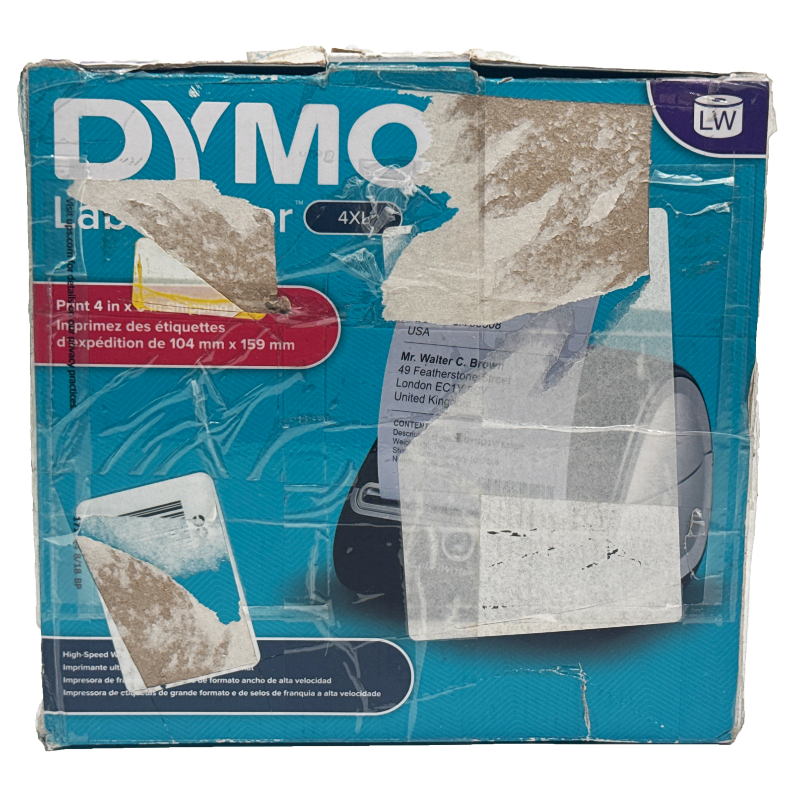 DYMO LabelWriter 4XL Desktop Direct Thermal Printer - Monochrome - Label Print - USB - Silver