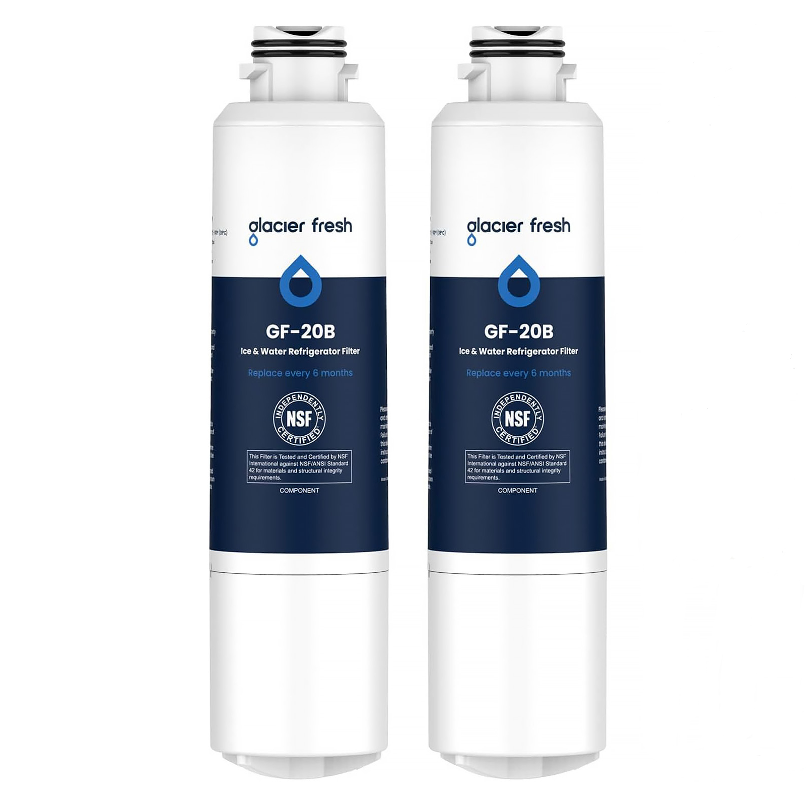 GLACIER FRESH GF-20B Refrigerator Water Filter Compatible with Samsung - Choose Pack