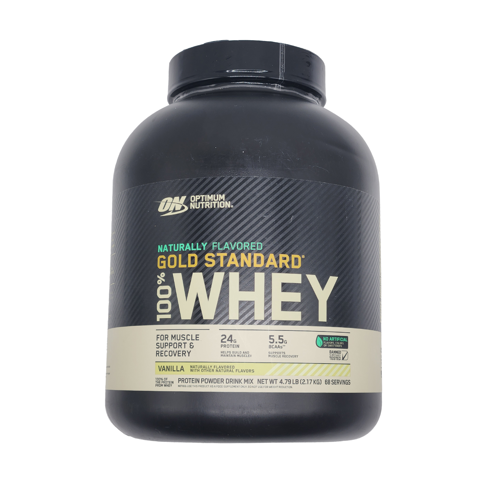 Optimum Nutrition Gold Standard 100% Whey Protein Powder Naturally Flavored Vanilla 4.8 Lb 68 Servings