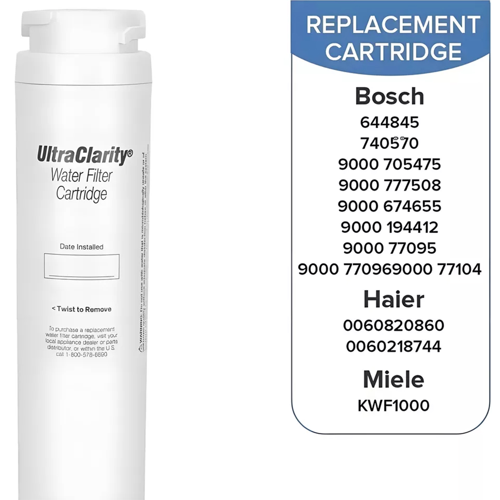 2 pack Bosch Ultra Clarity 9000 077104 Refrigerator Water Filter NEW SEALED