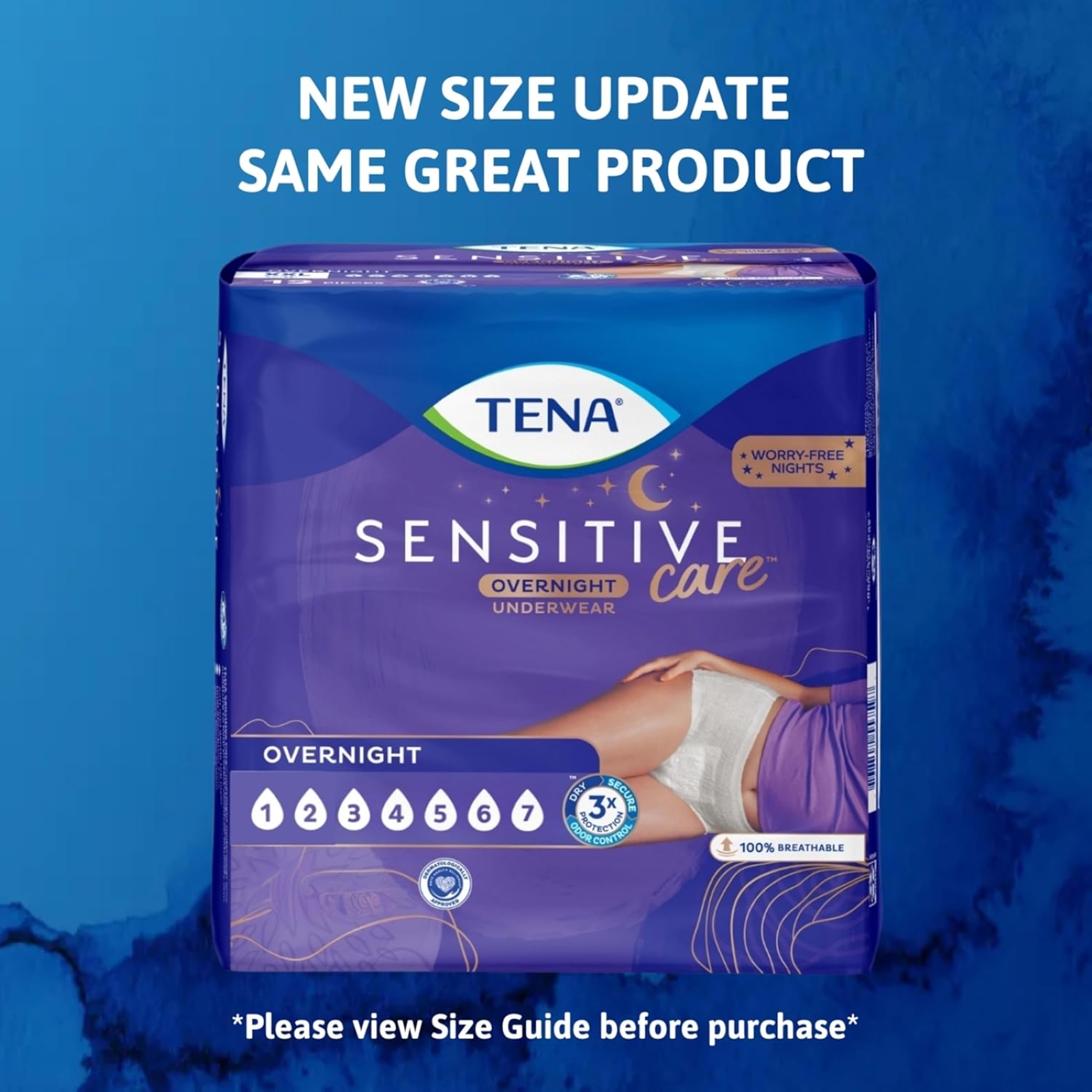TENA Sensitive Care Overnight Incontinence Underwear for Women, X-Large, 14 Count (New Sizing)