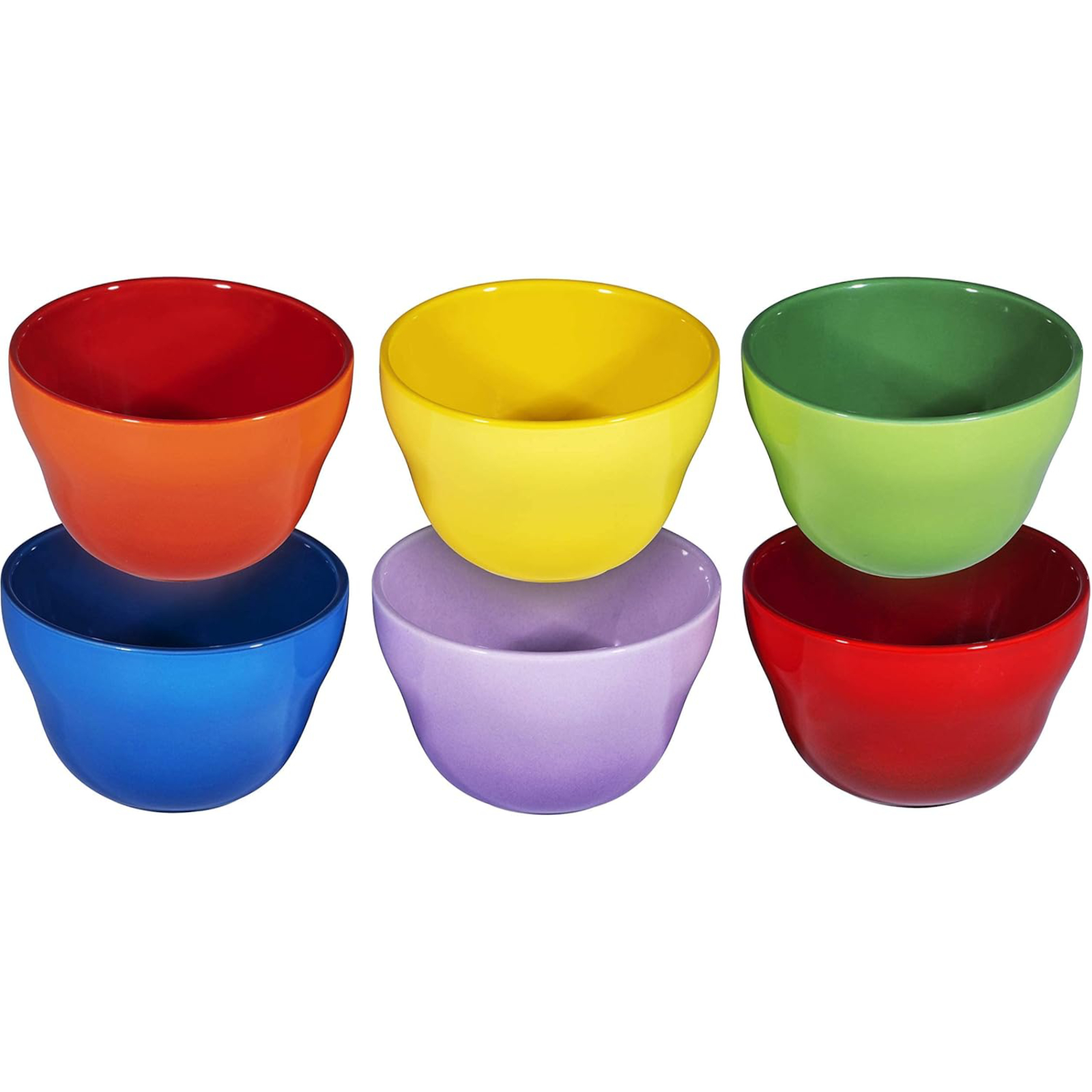 Bruntmor 8 oz Porcelain Bowls Set of 6 - for Ice Cream, Dessert, Soup, Small Side Dishes, Salad, Cereal, Rice - Microwave, Dishwasher and Oven Safe - Gradient Colors
