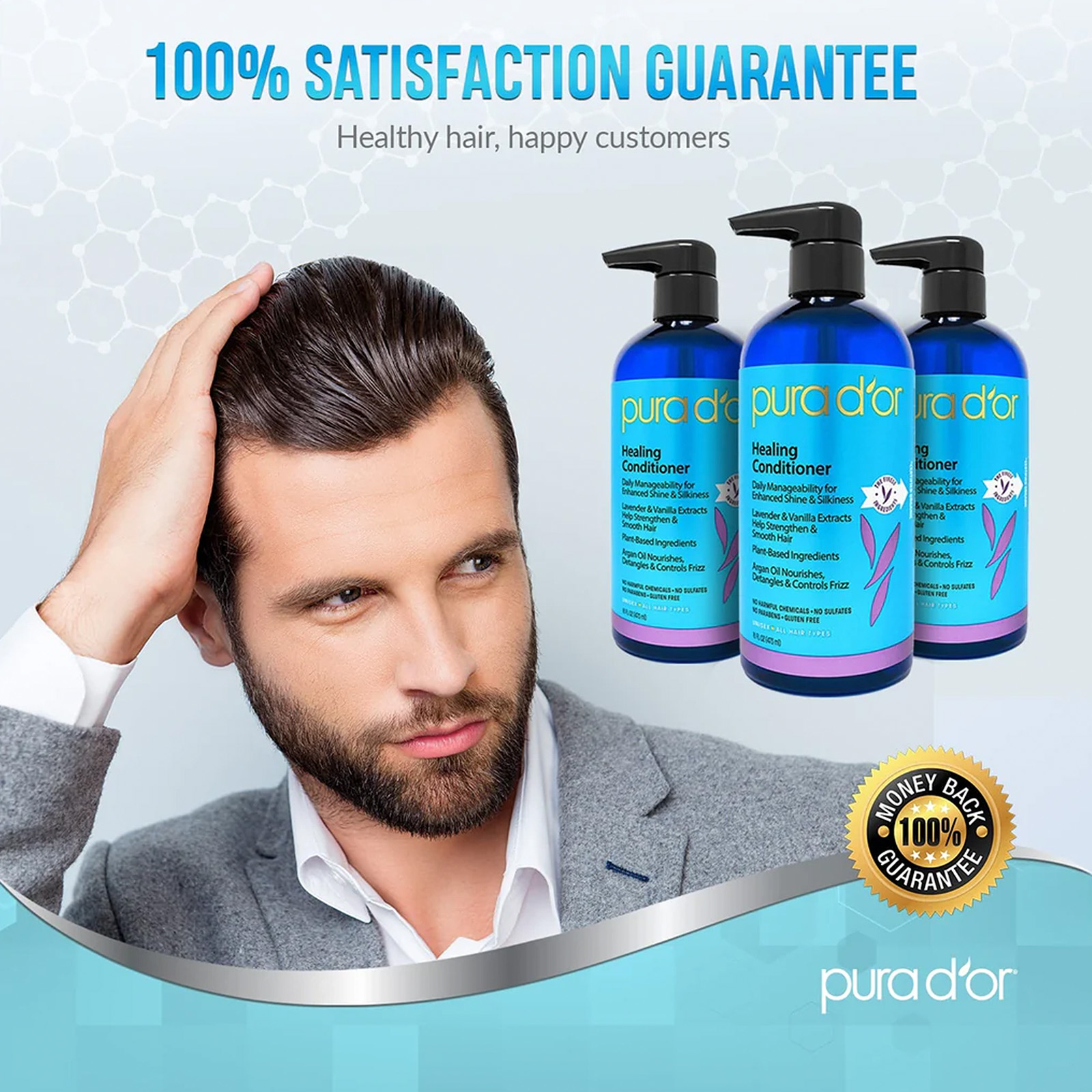 PURA D'OR  Healing Argan Oil Conditioner 16 oz