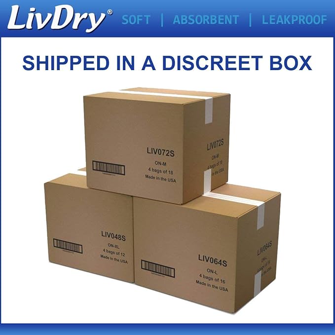 LivDry Incontinence Booster Pads, Use with Adult Diapers for Women and Men, Extra Comfort Softness, Disposable Pad (80 Count, Regular Length)