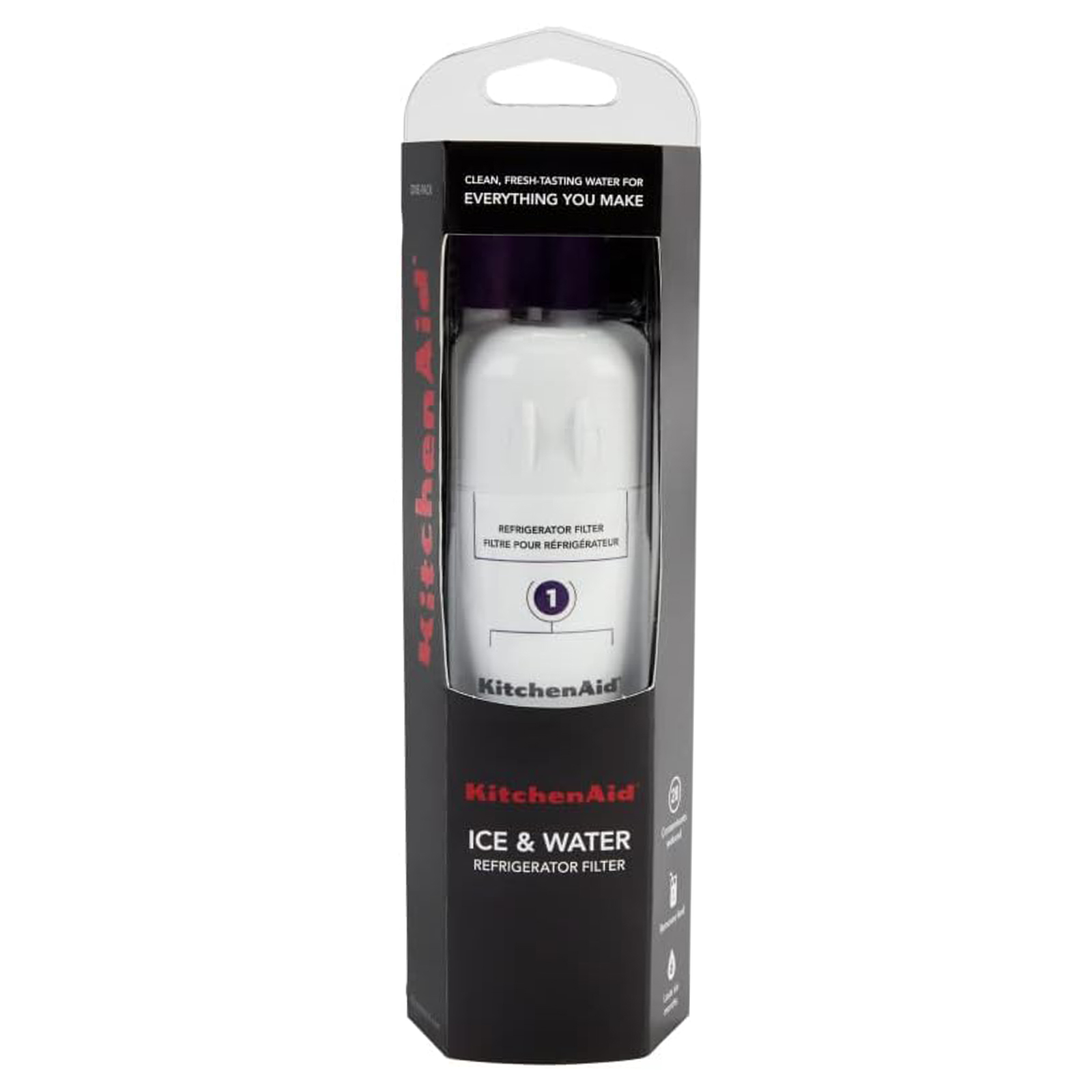 KitchenAid Refrigerator Ice and Water Filter 1 - KAD1RXD1, Single-Pack, Purple