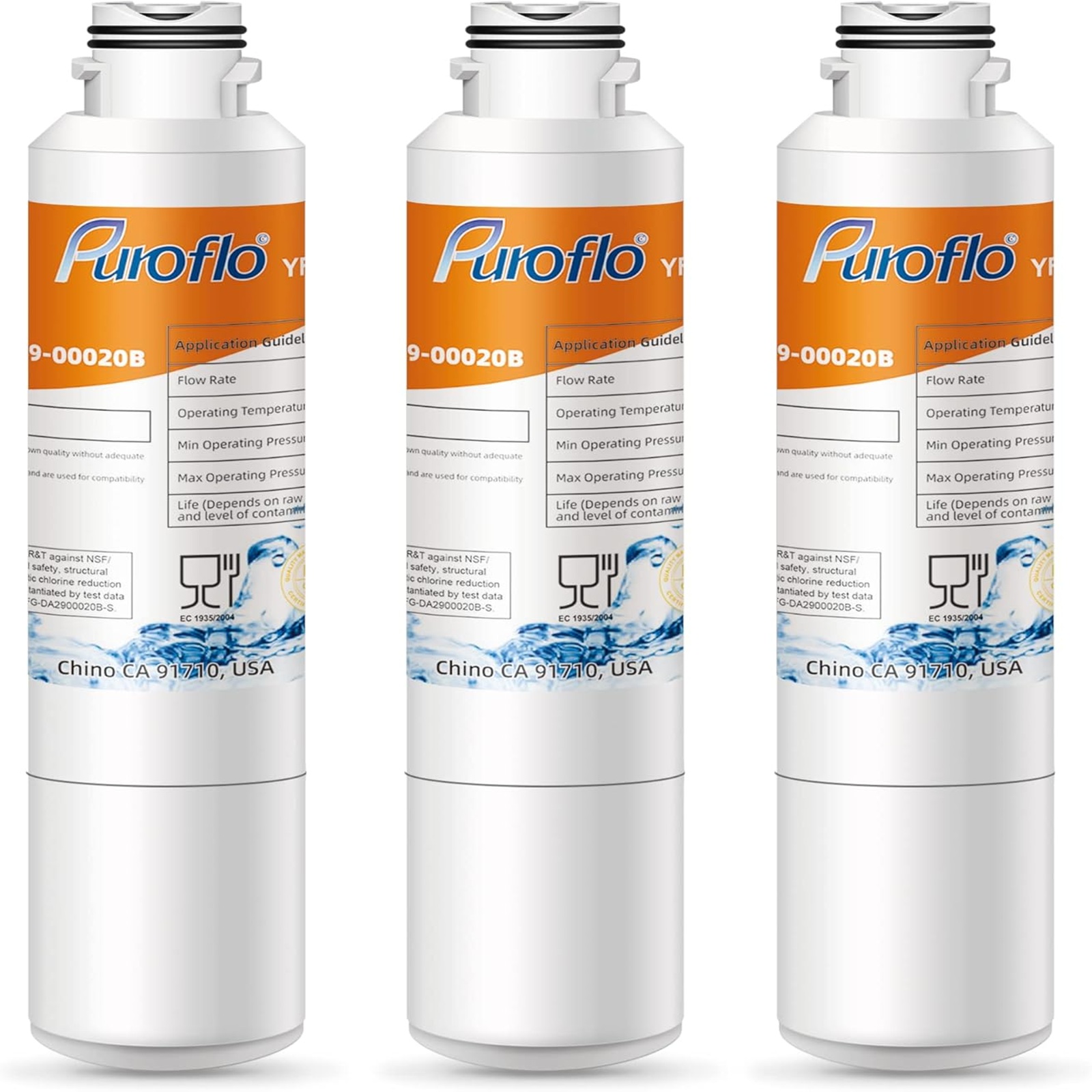DA29-00020B Replacment for Samsung Water Filter, Compatible w/HAF-CIN/EXP, RF263BEAESR, RF28HFEDBSR, RF263TEAESG, RF28HDEDBSR, RF4287HARS, RF4267HARS, HAF-CIN Refrigerator Water Filter 3PACK