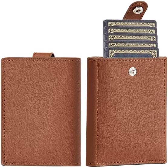 AIUWO Men's Trifold Pattern Leather Wallet 