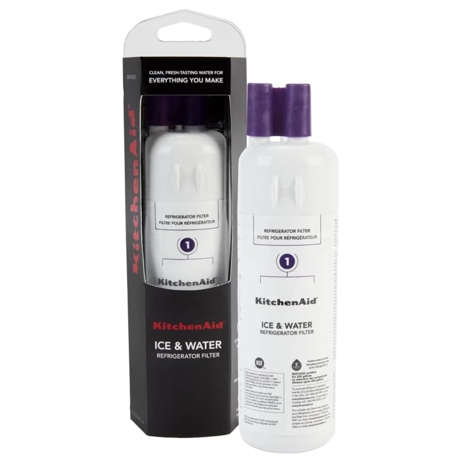 KitchenAid Refrigerator Ice and Water Filter 1 - KAD1RXD1, Single-Pack, Purple